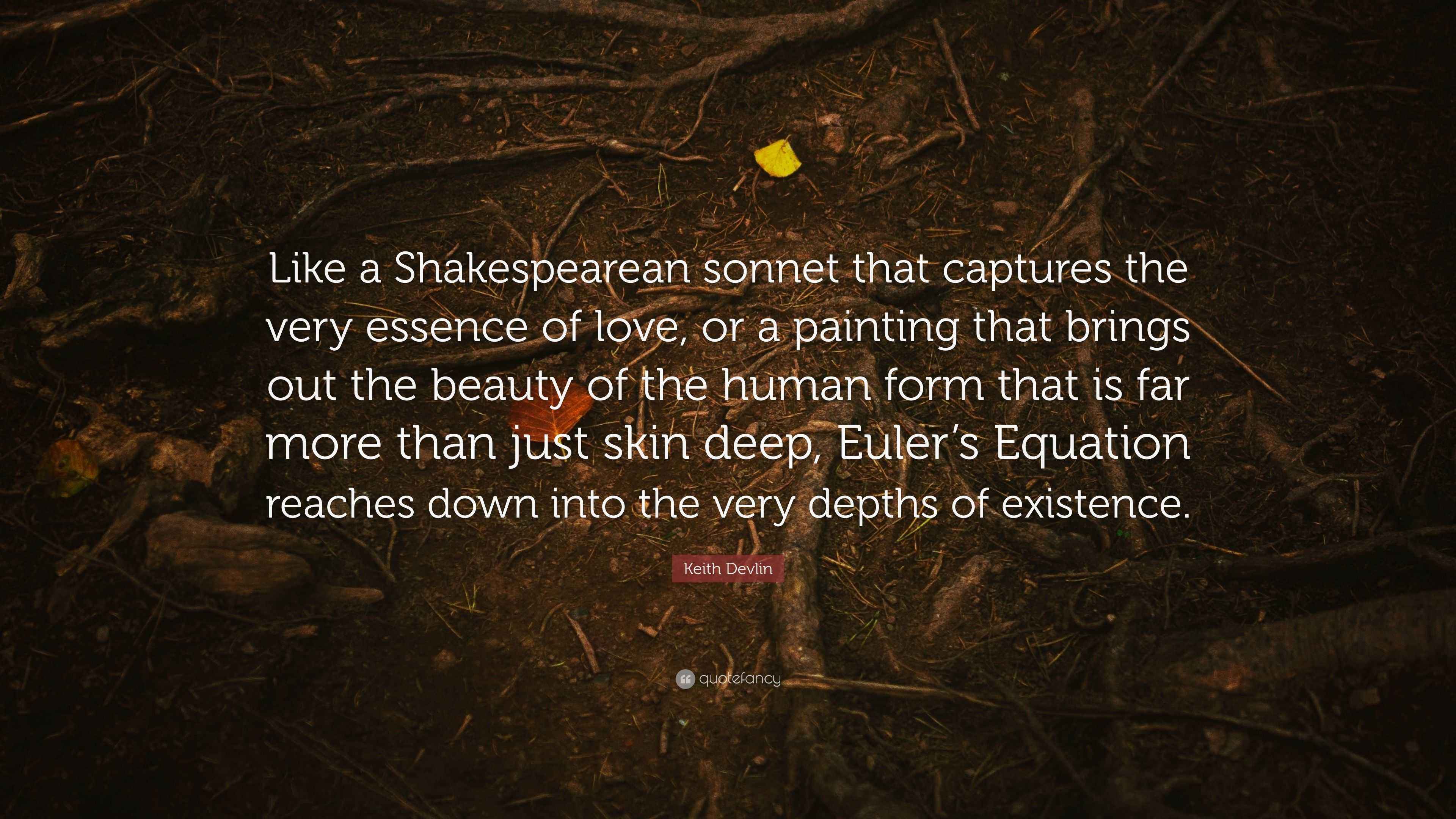 Keith Devlin Quote “Like a Shakespearean that captures the very