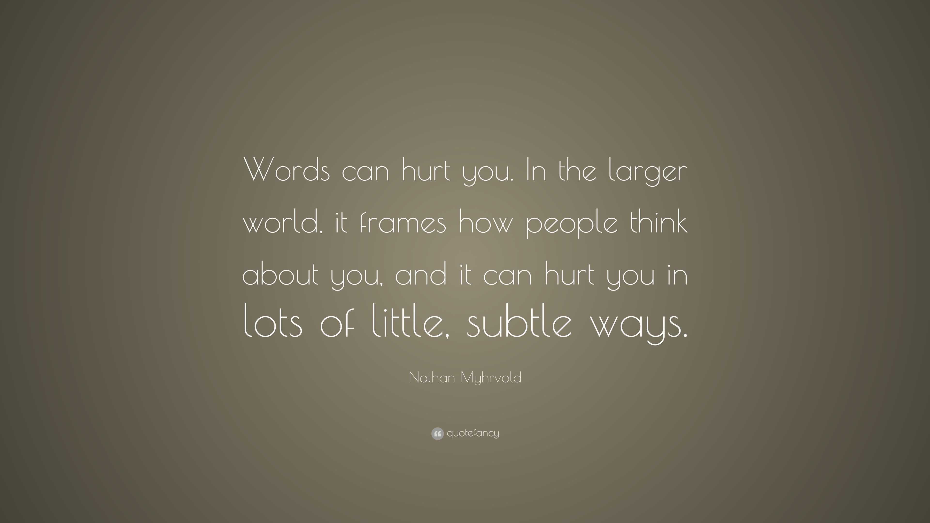 Nathan Myhrvold Quote “Words can hurt you. In the larger world, it