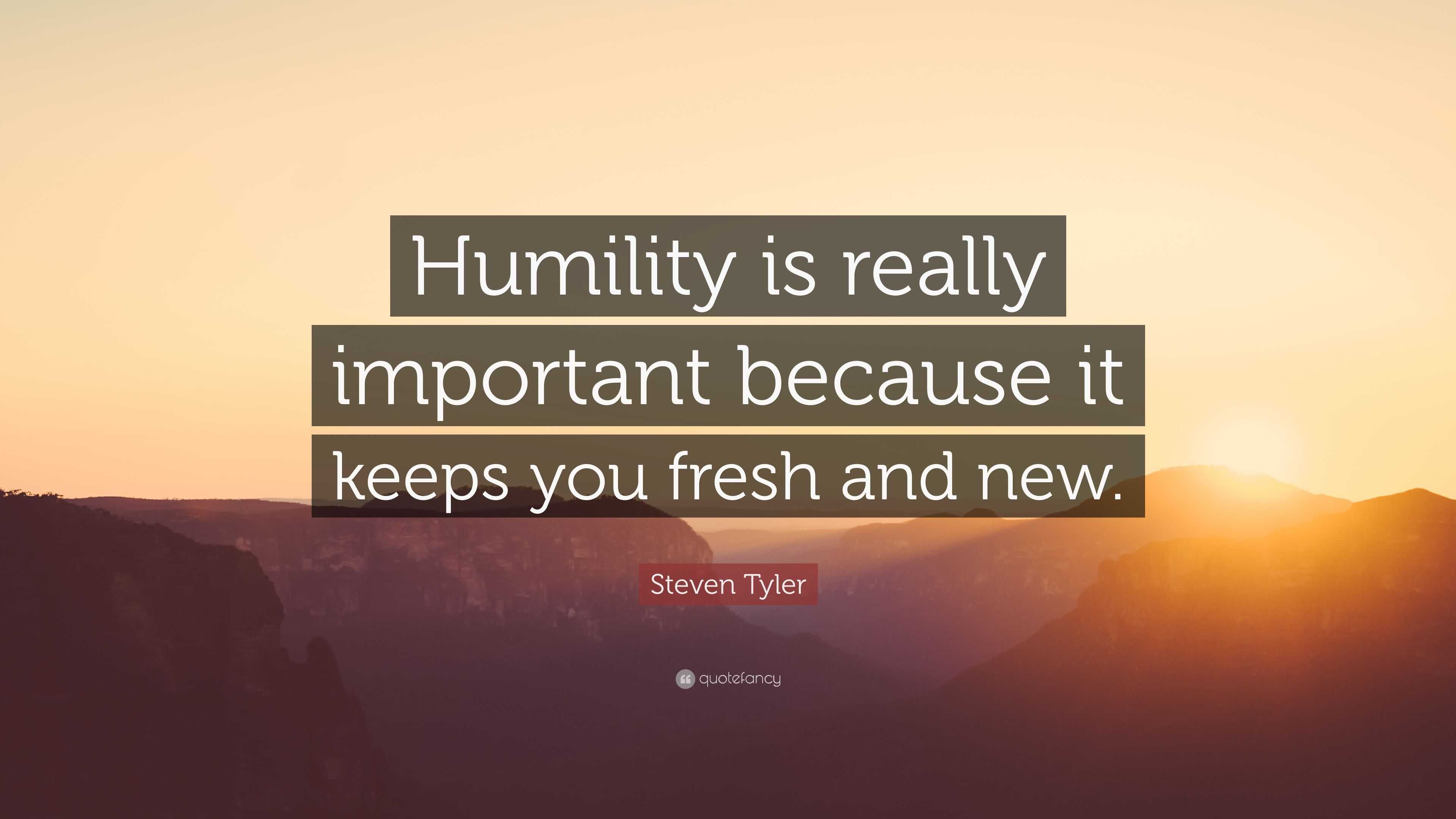 Steven Tyler Quote: “Humility is really important because it keeps you ...