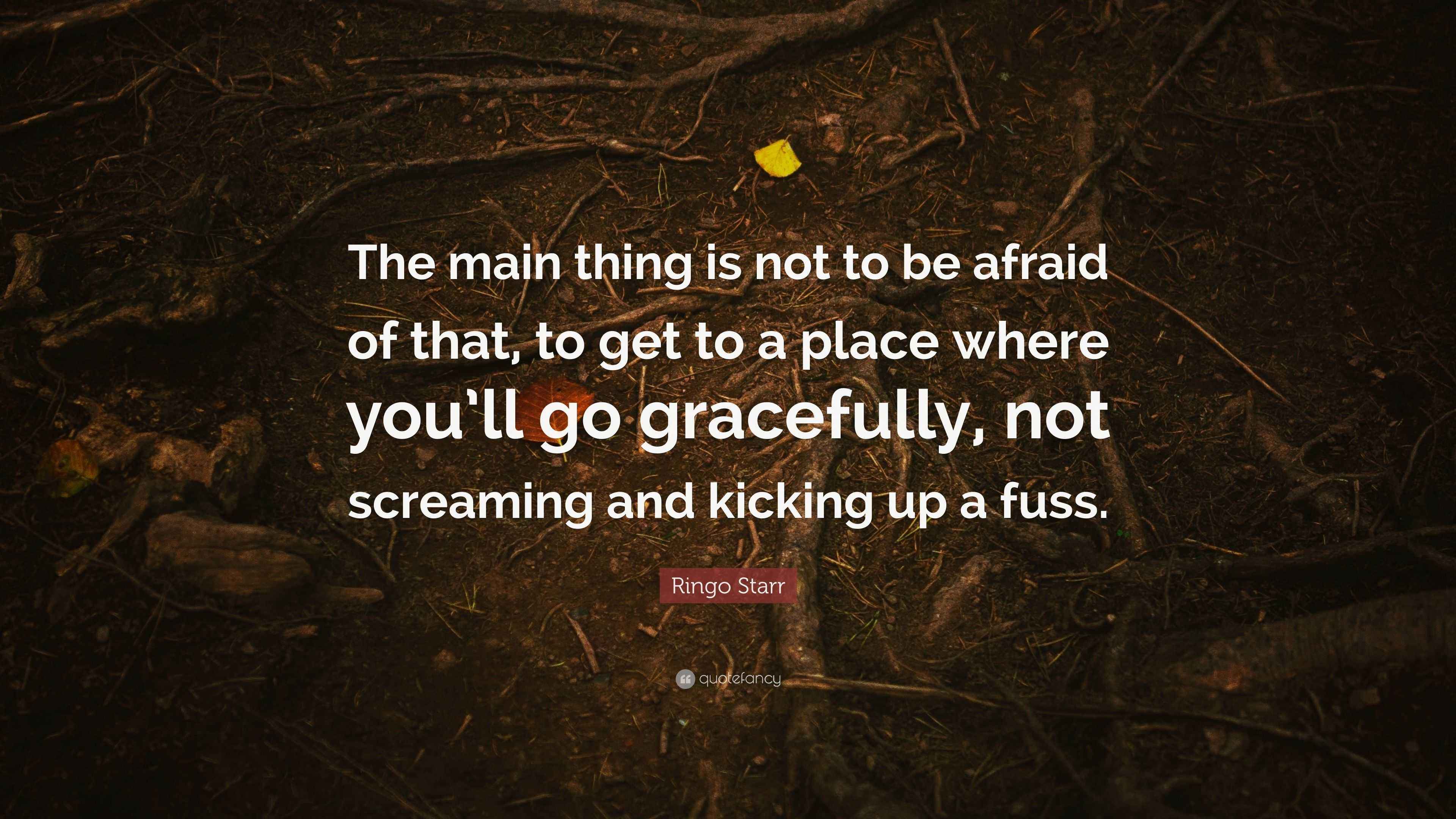 Ringo Starr Quote “The main thing is not to be afraid of that, to get