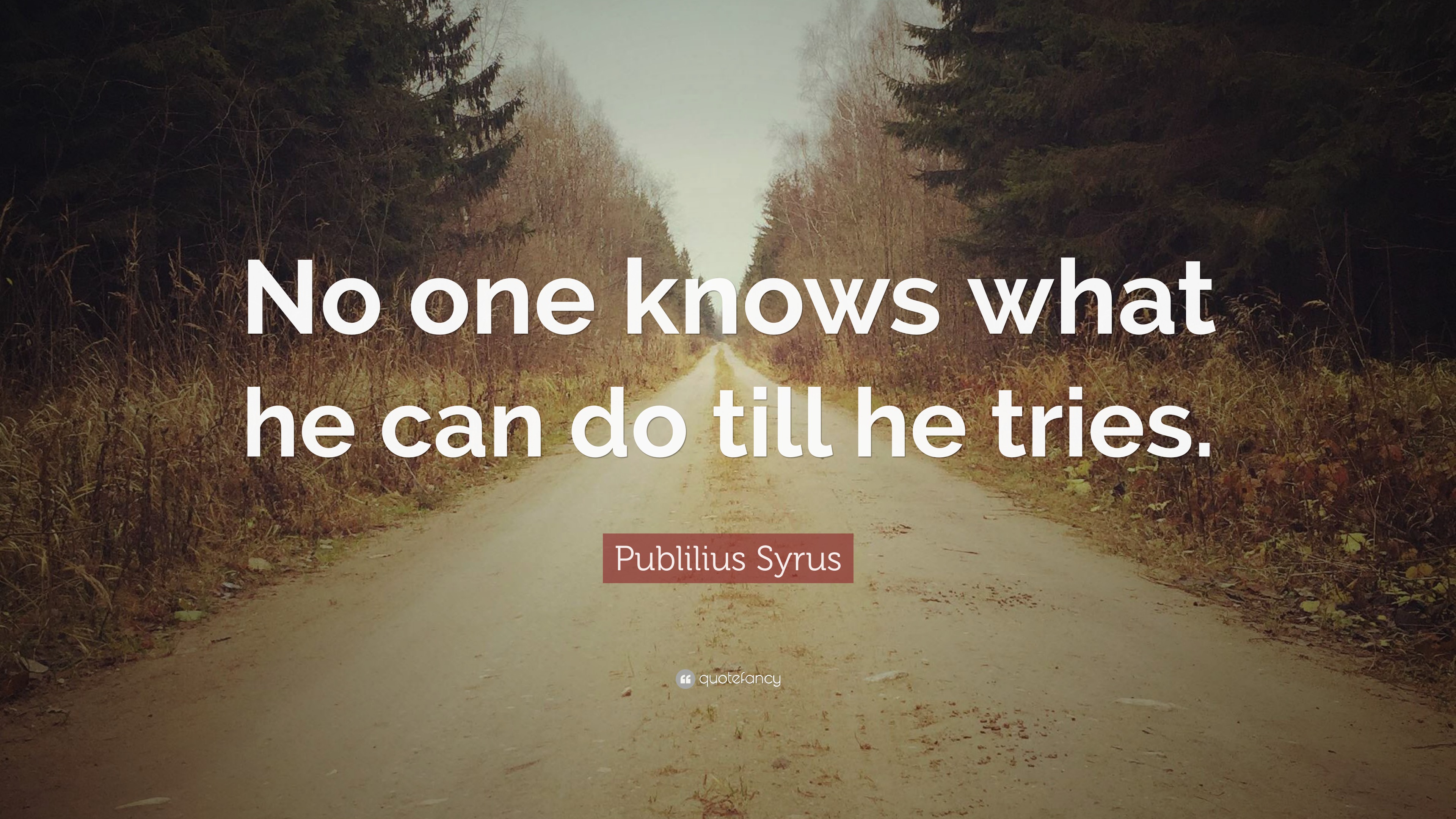 Publilius Syrus Quote: “No one know what he can do till he tries.”