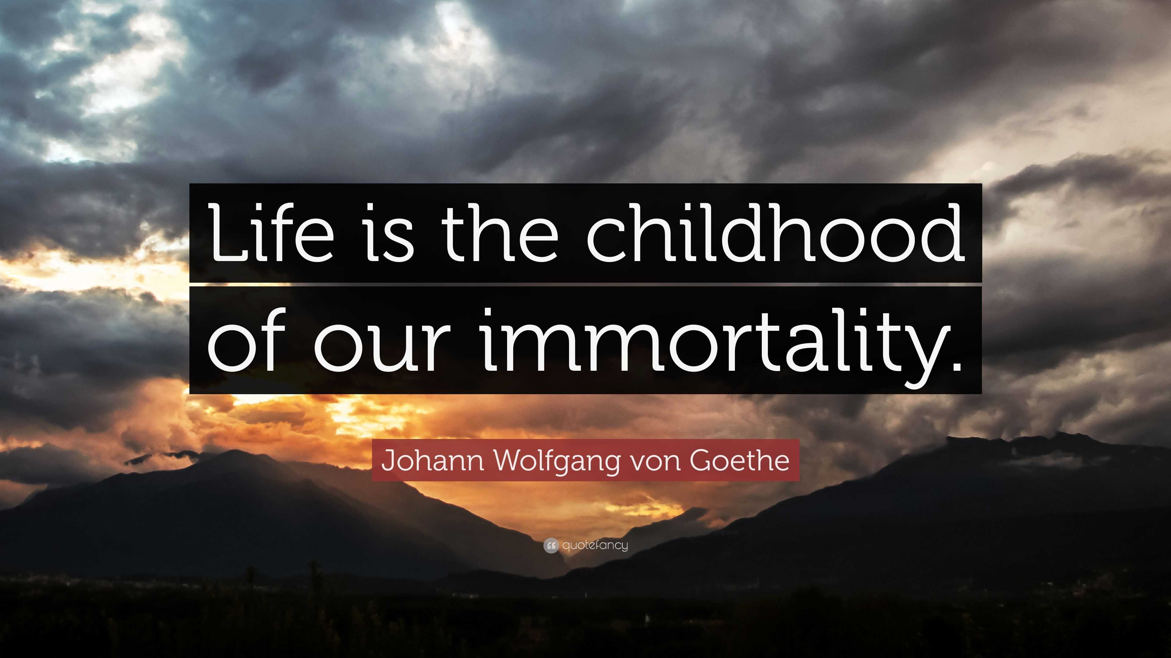 Johann Wolfgang von Goethe Quote: “Life is the childhood of our ...