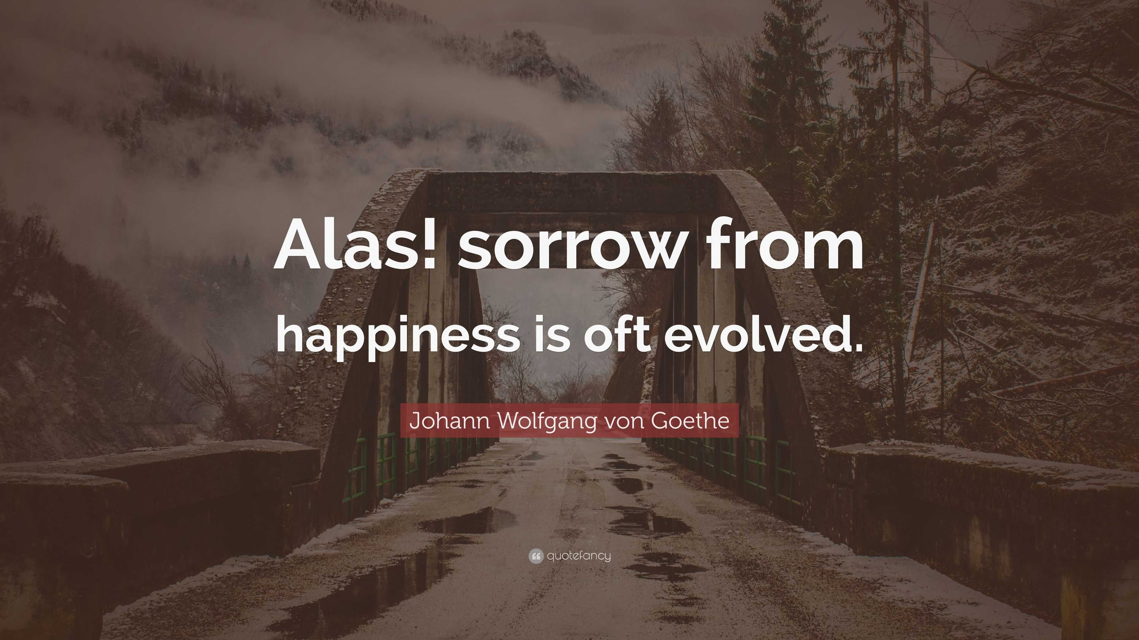 Johann Wolfgang Von Goethe Quote “alas Sorrow From Happiness Is Oft Evolved” 7914