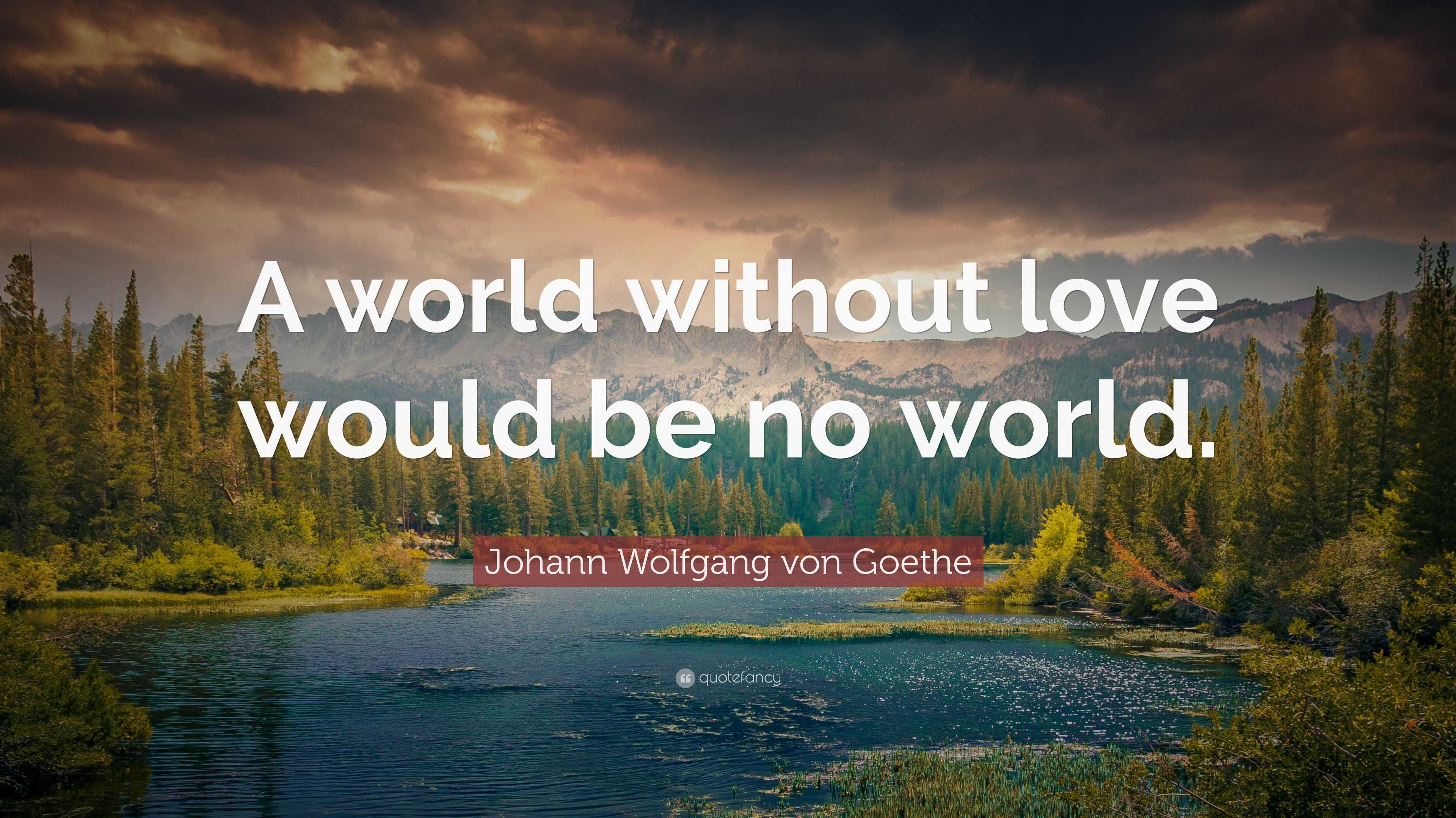 Johann Wolfgang von Goethe Quote: “A world without love would be no world.”