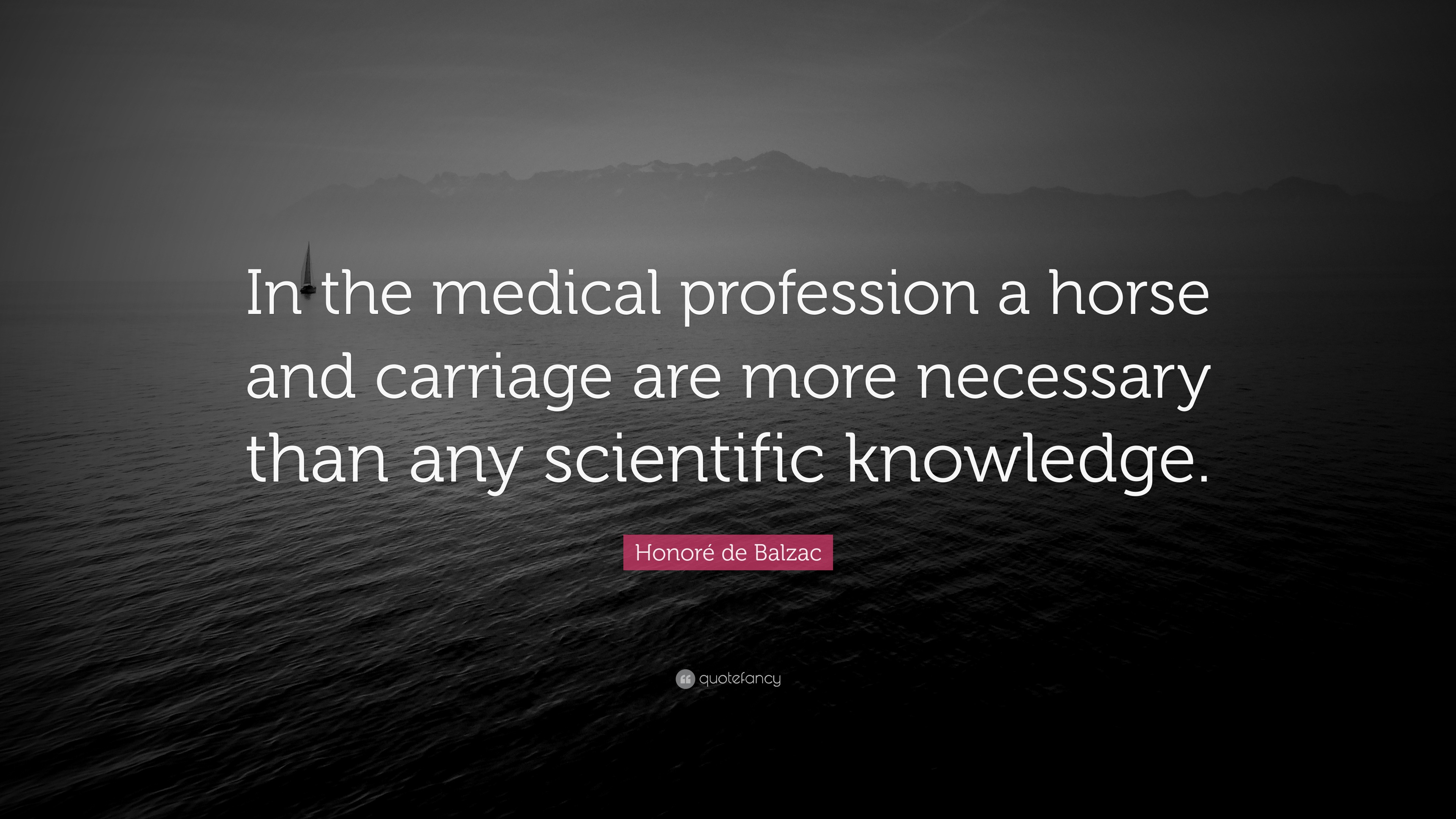 Honoré de Balzac Quote: “In the medical profession a horse and carriage ...