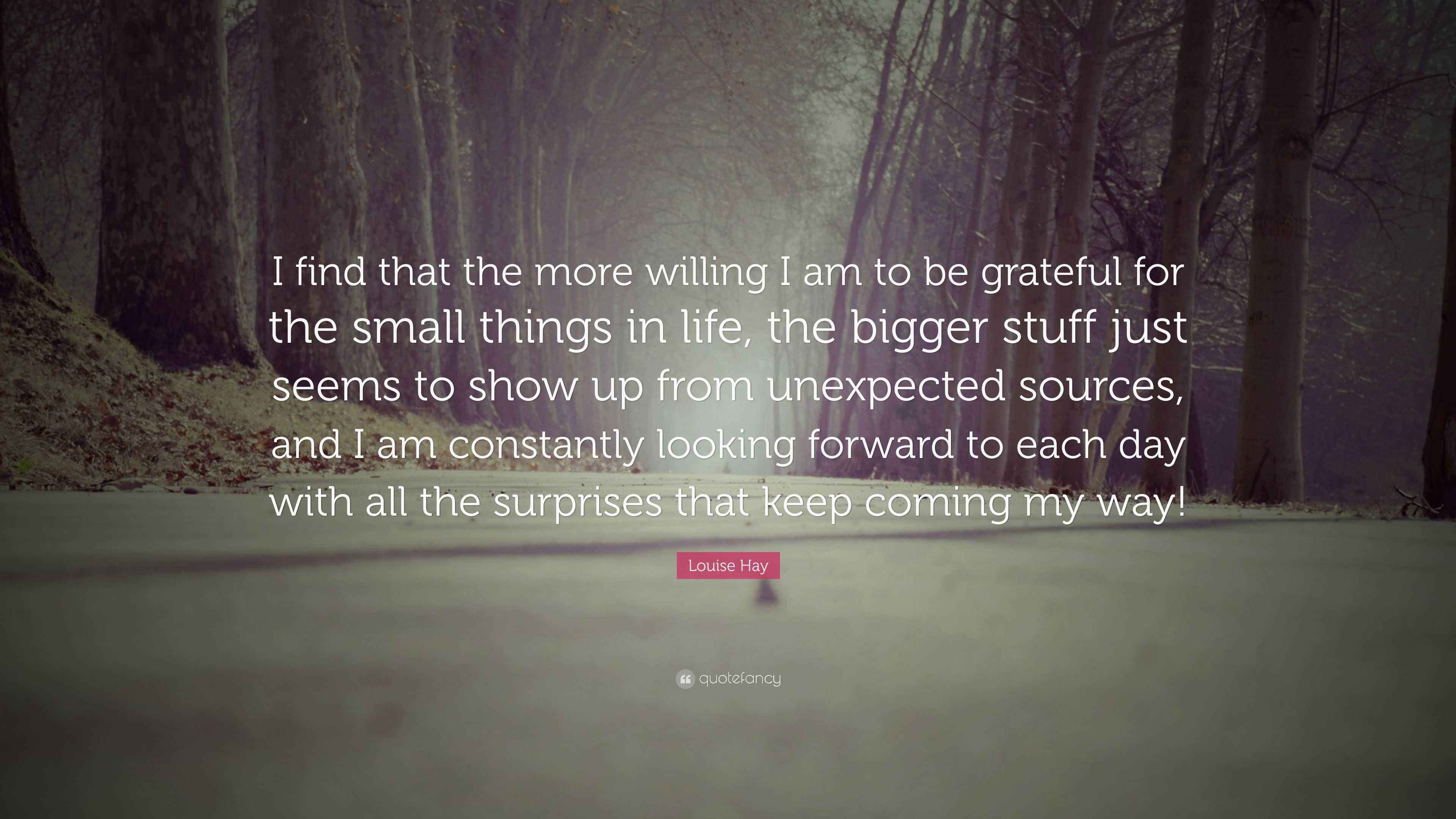 Louise Hay Quote: “I find that the more willing I am to be grateful for ...