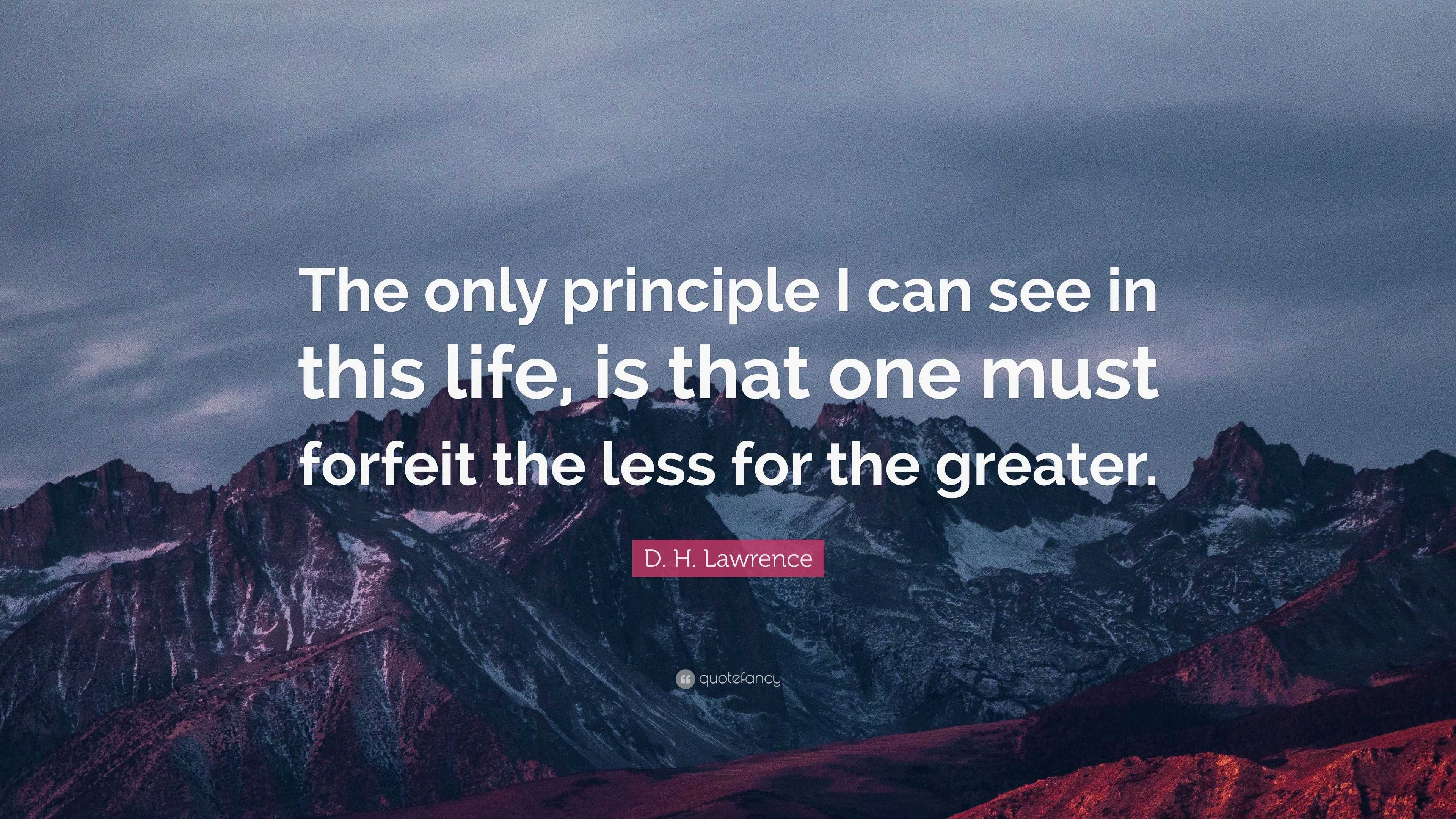 D. H. Lawrence Quote: “The only principle I can see in this life, is ...