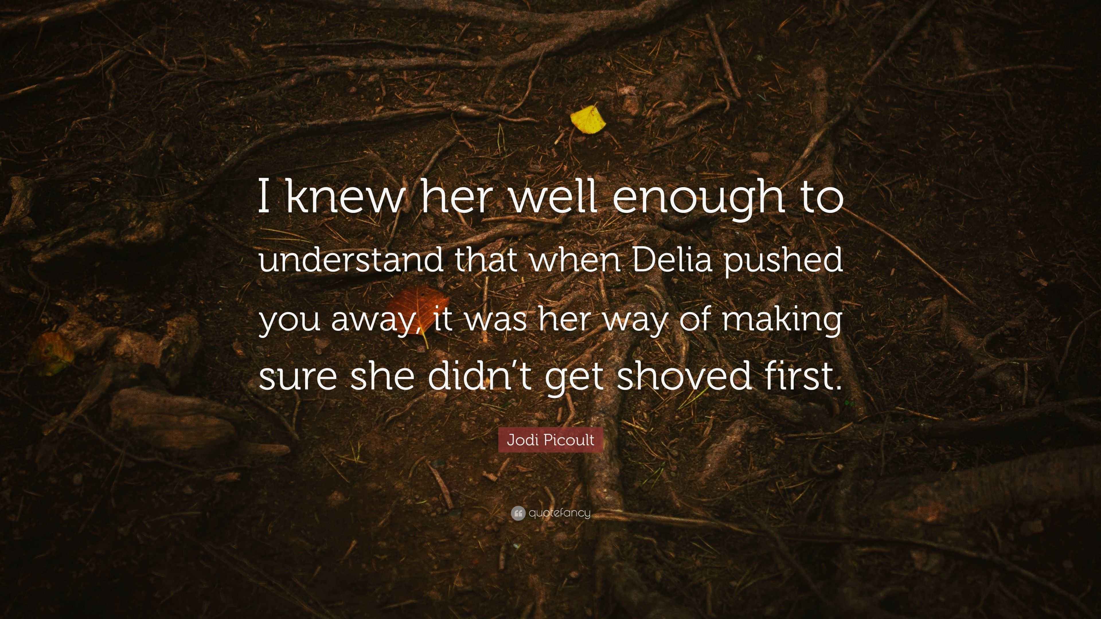 Jodi Picoult Quote: “I knew her well enough to understand that when