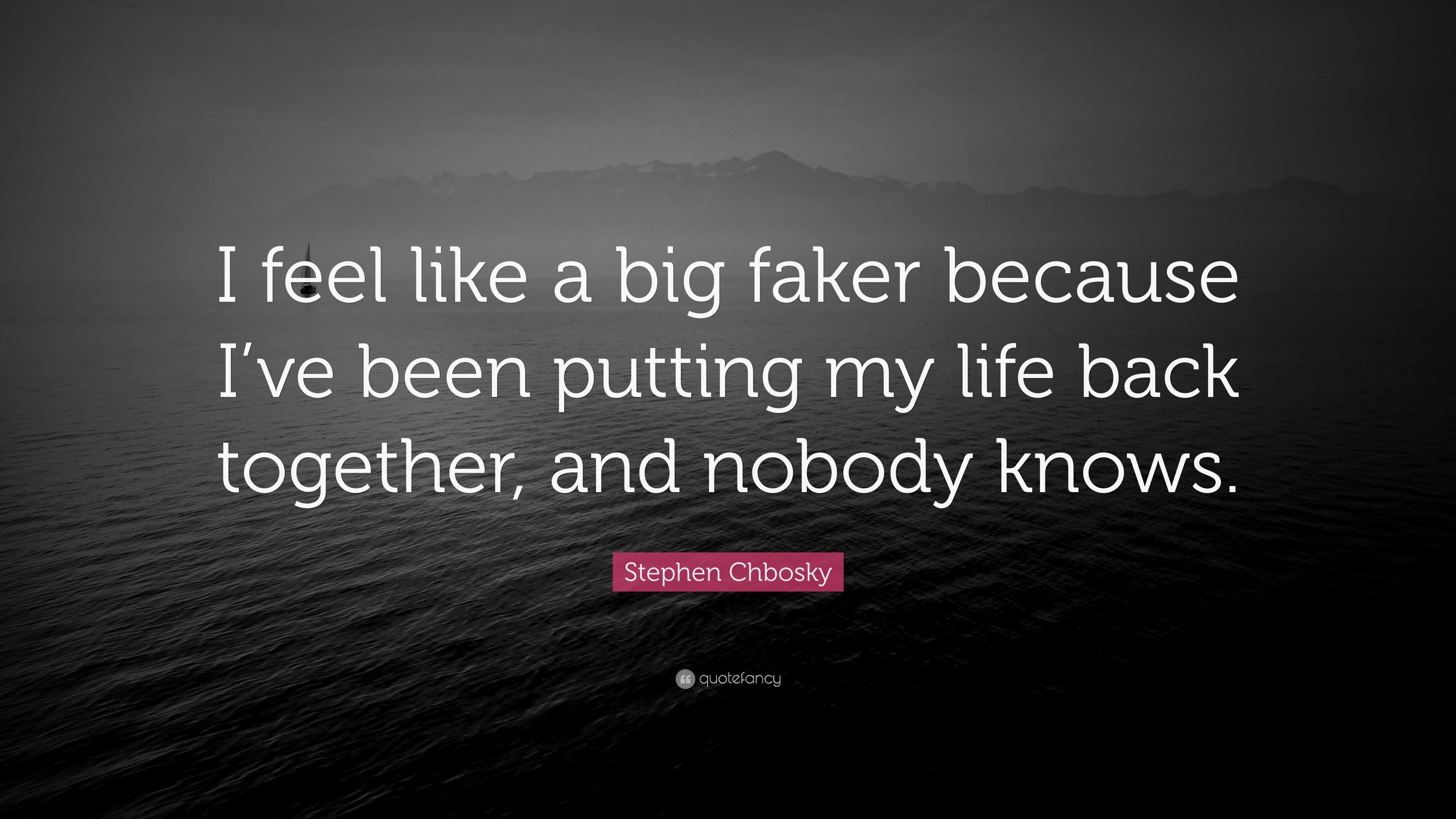 Stephen Chbosky Quote: “I feel like a big faker because I’ve been ...