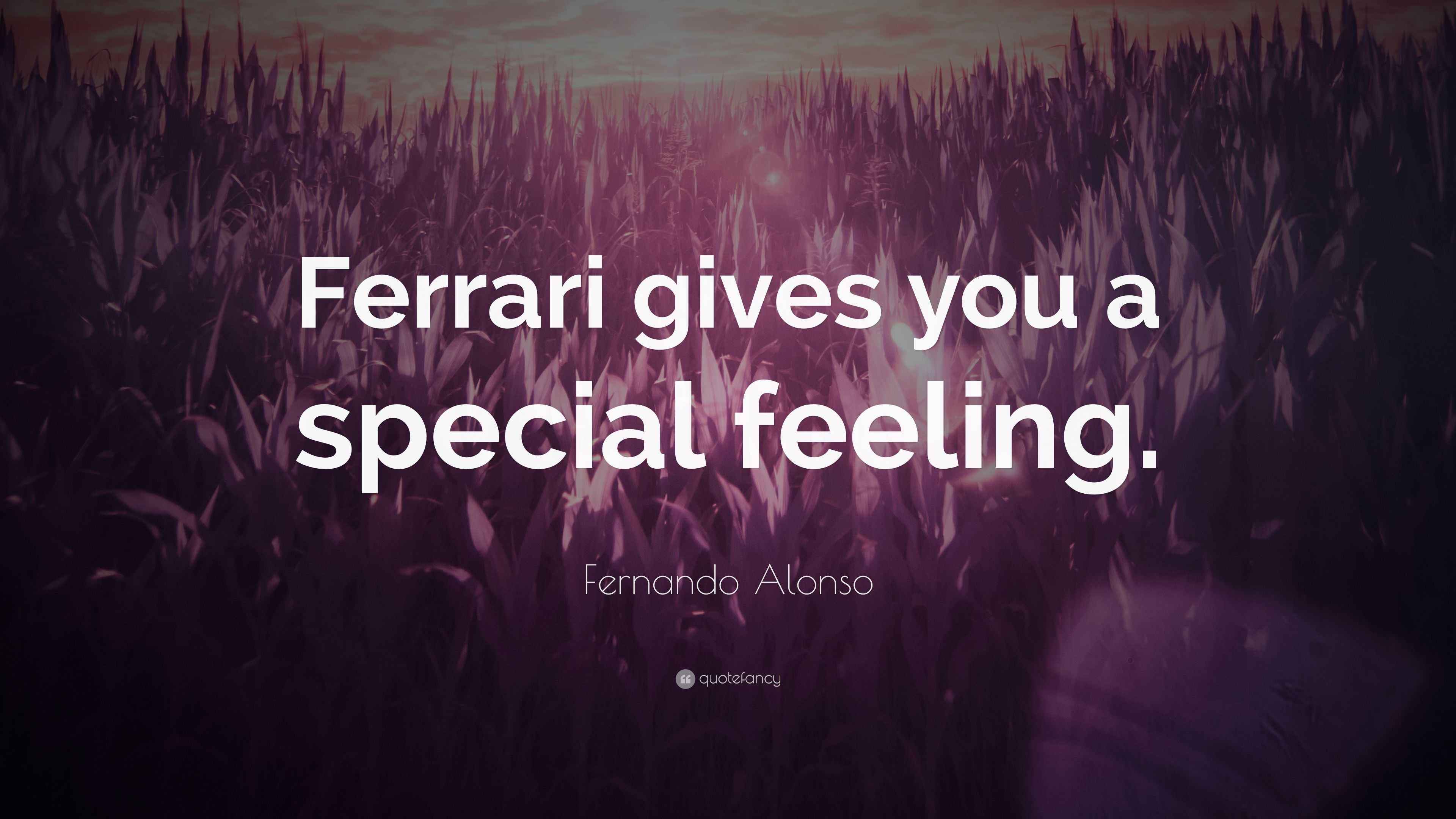 Fernando Alonso Quote “Ferrari gives you a special feeling.”