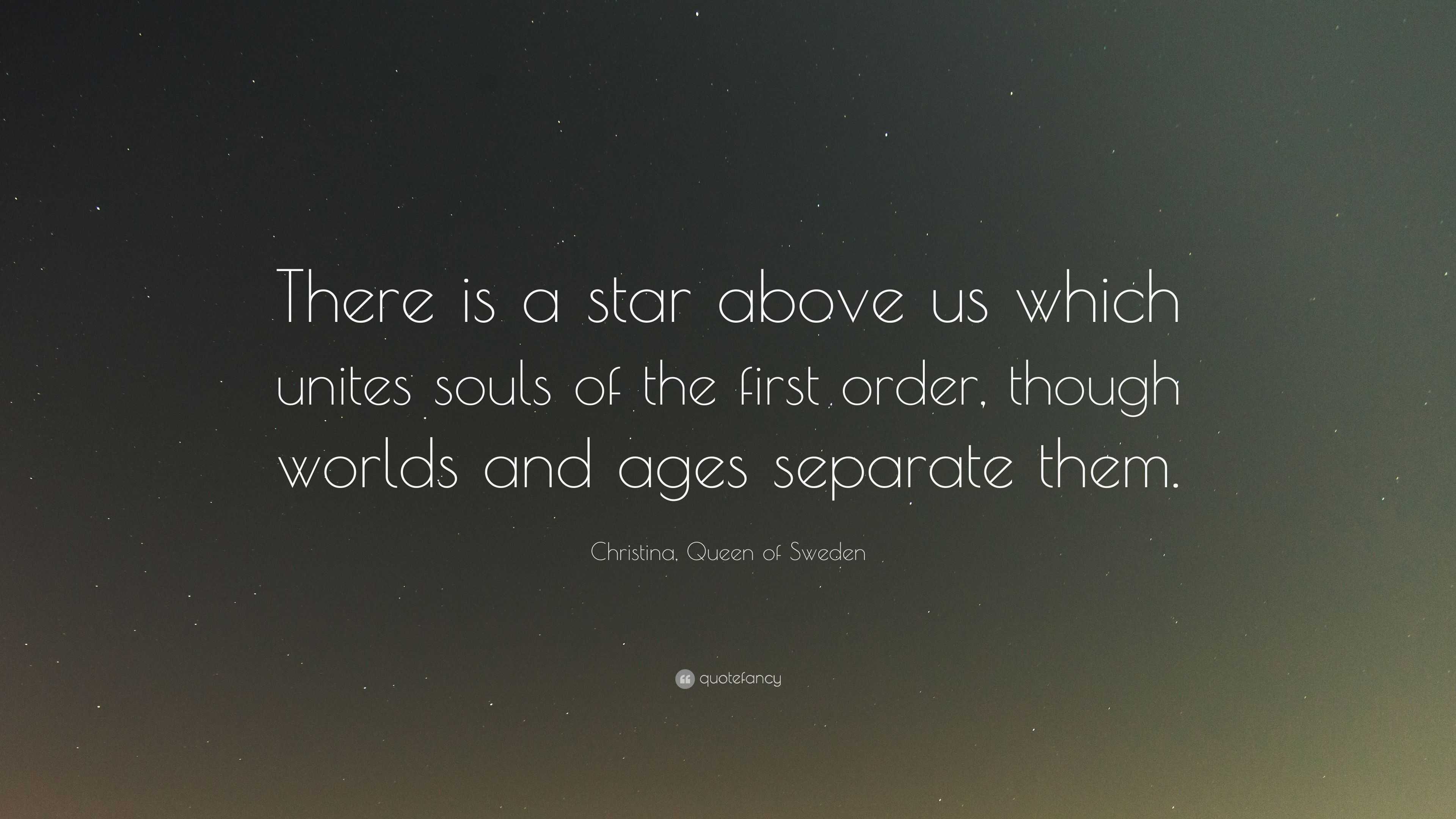 Christina, Queen of Sweden Quote: “There is a star above us which ...