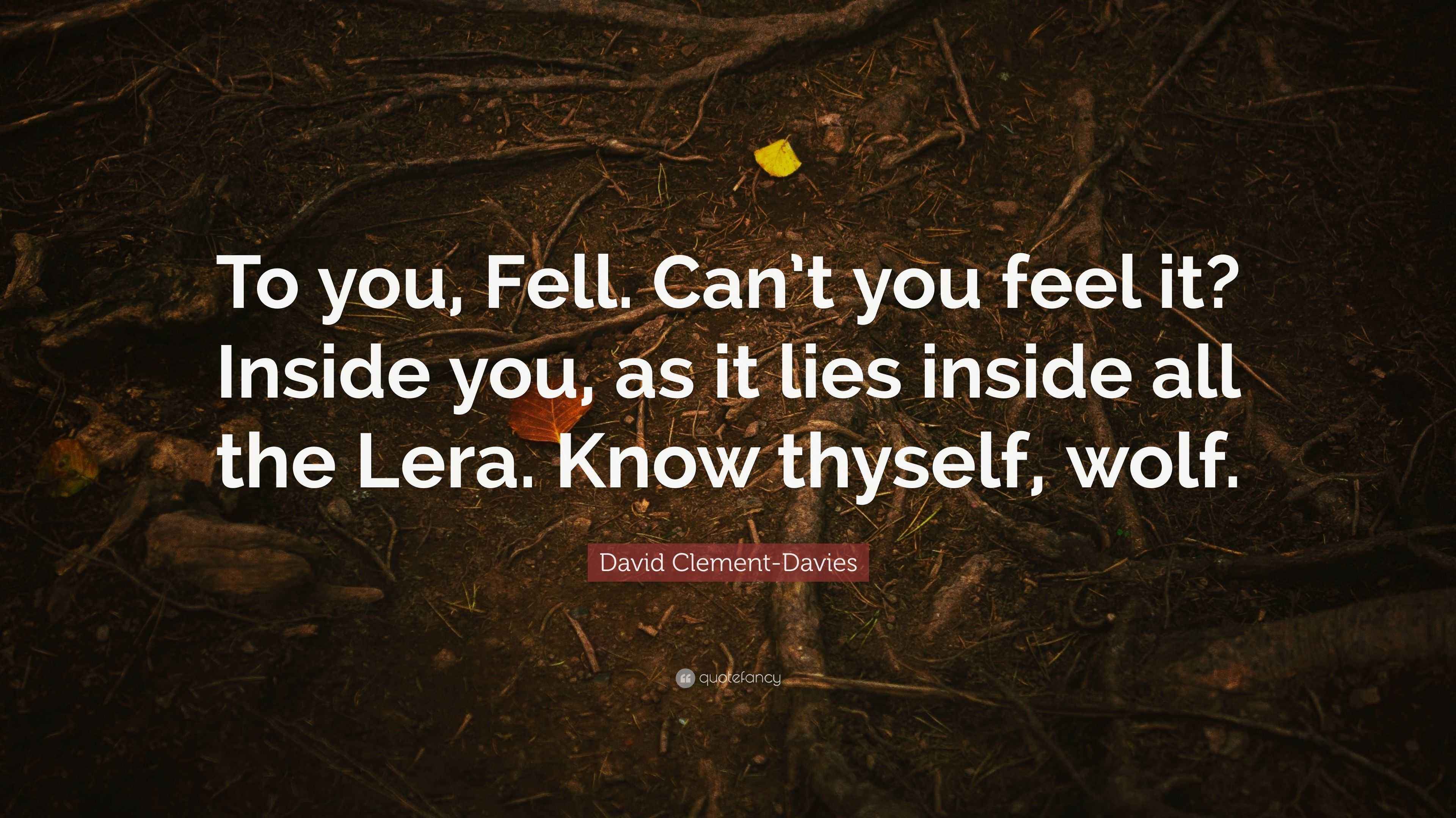 David ClementDavies Quote “To you, Fell. Can’t you feel it? Inside