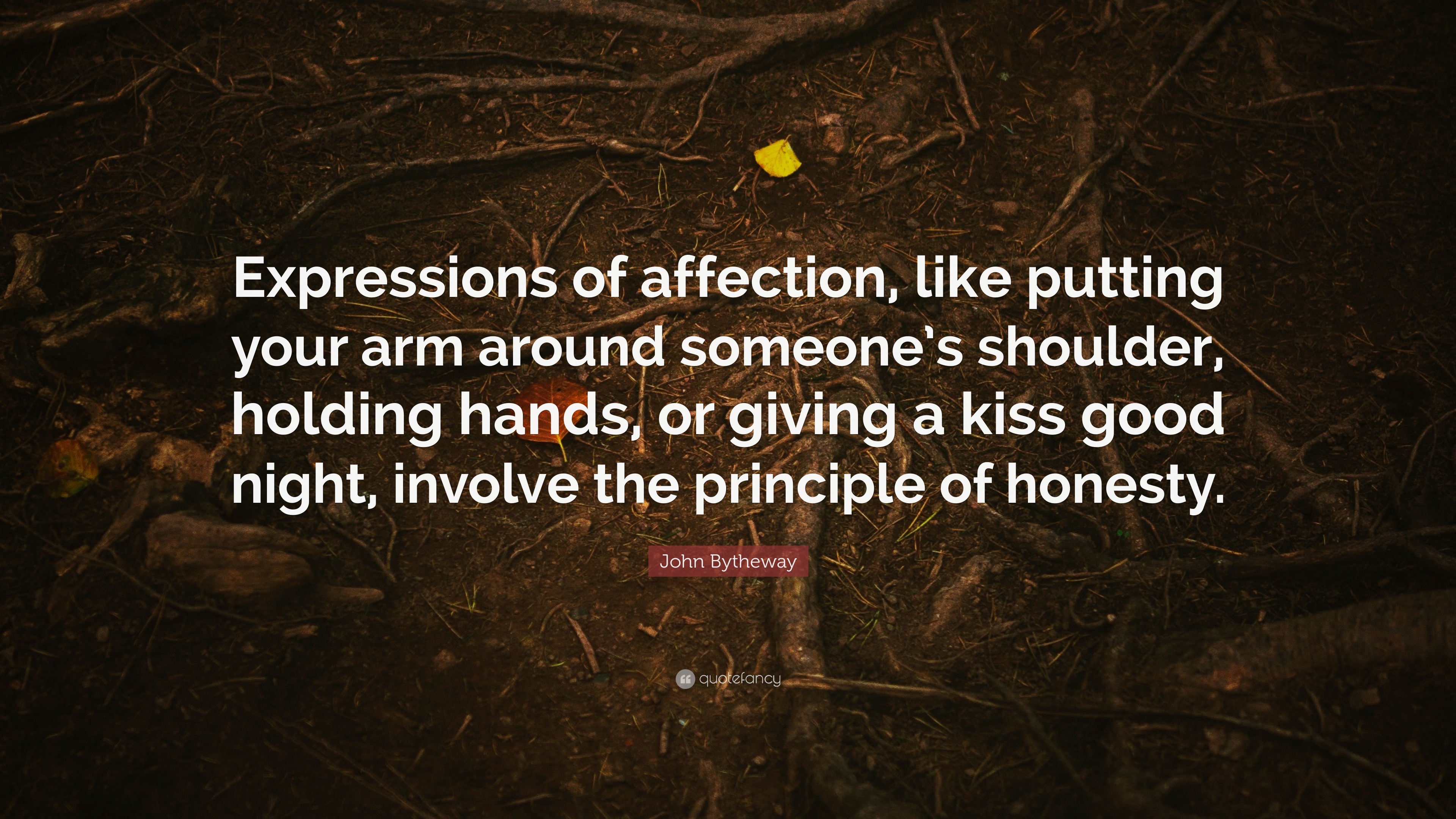 John Bytheway Quote: “Expressions of affection, like putting your arm ...