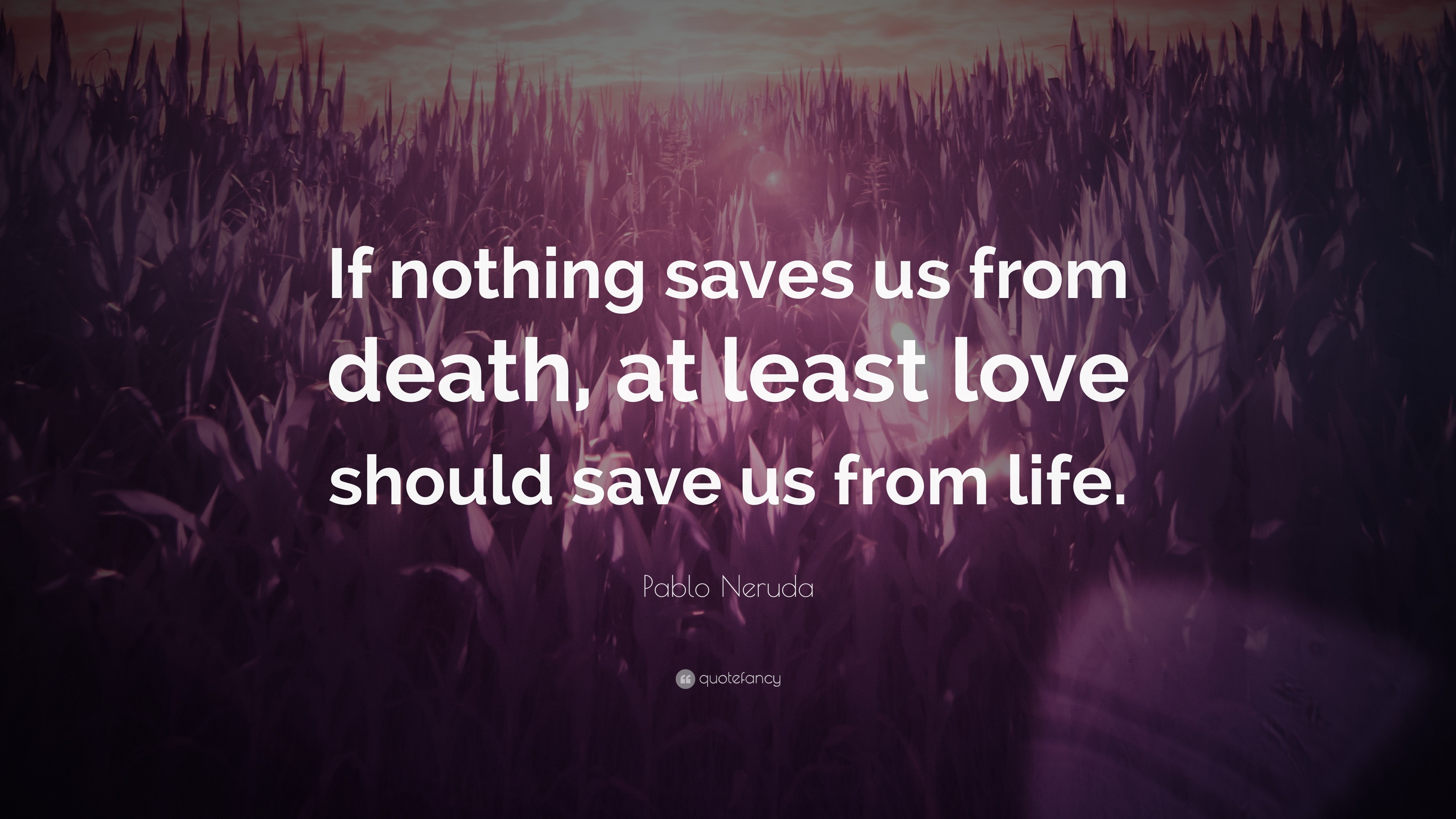 Pablo Neruda Quote “If nothing saves us from at least love should