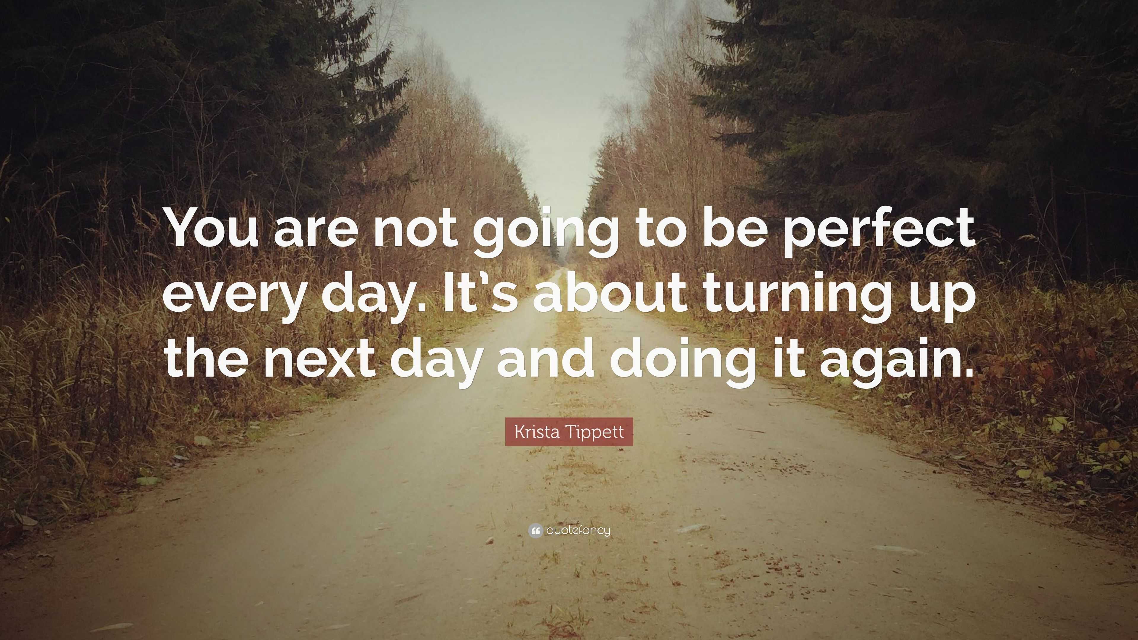 Krista Tippett Quote: “You are not going to be perfect every day. It’s ...