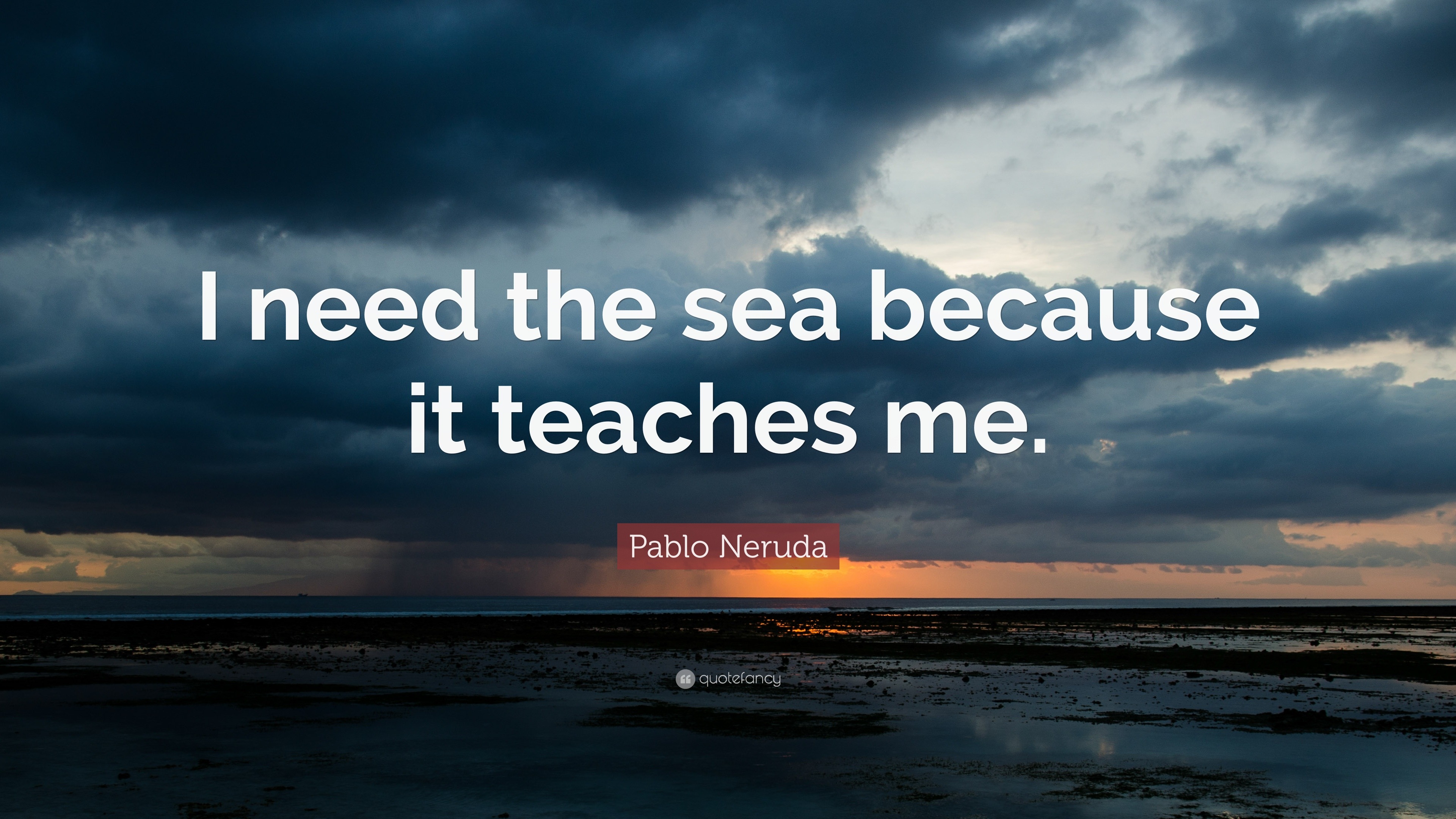Inspirational Pablo Neruda quote about the sea
