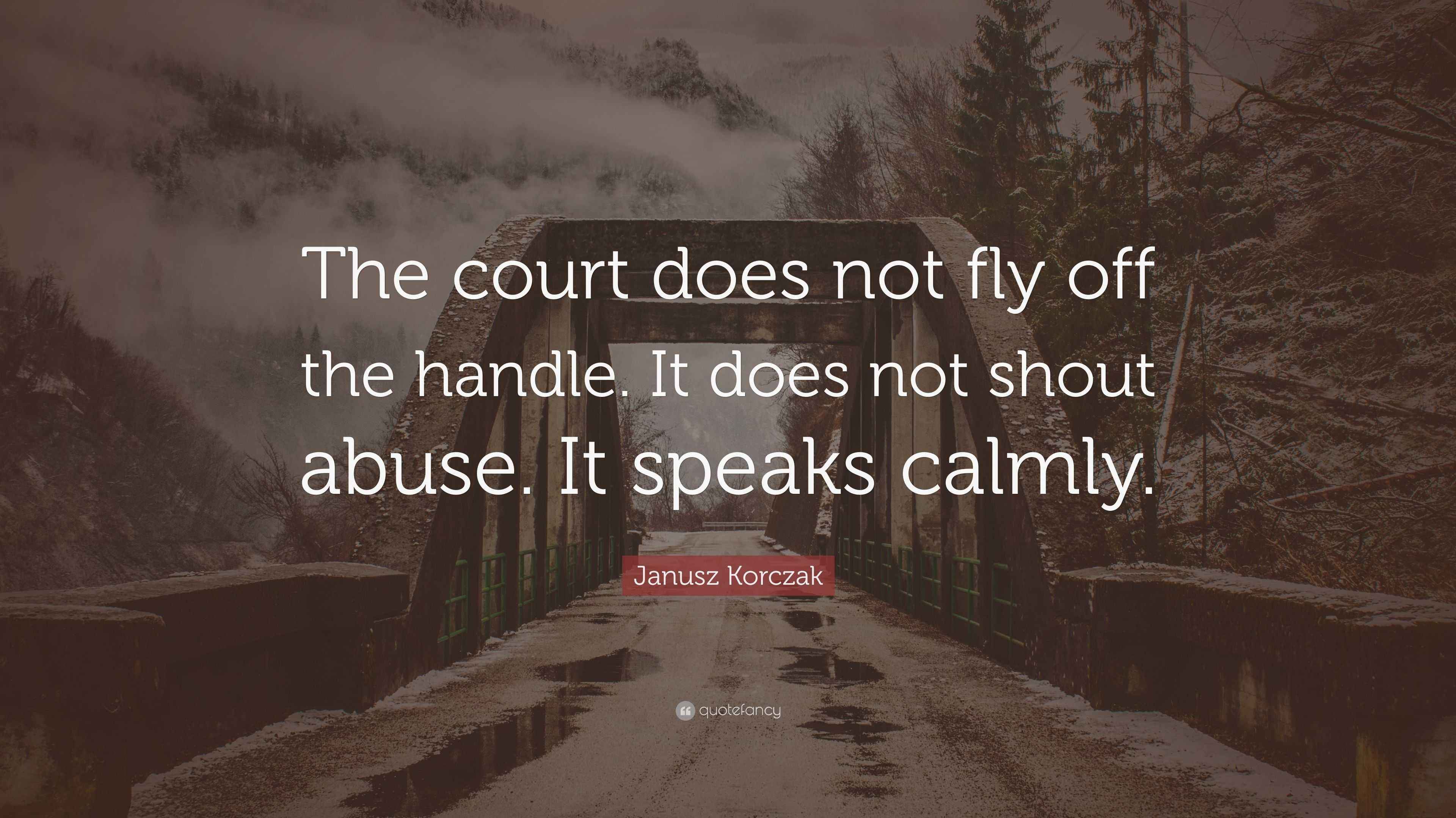 Janusz Korczak Quote “The court does not fly off the handle. It does