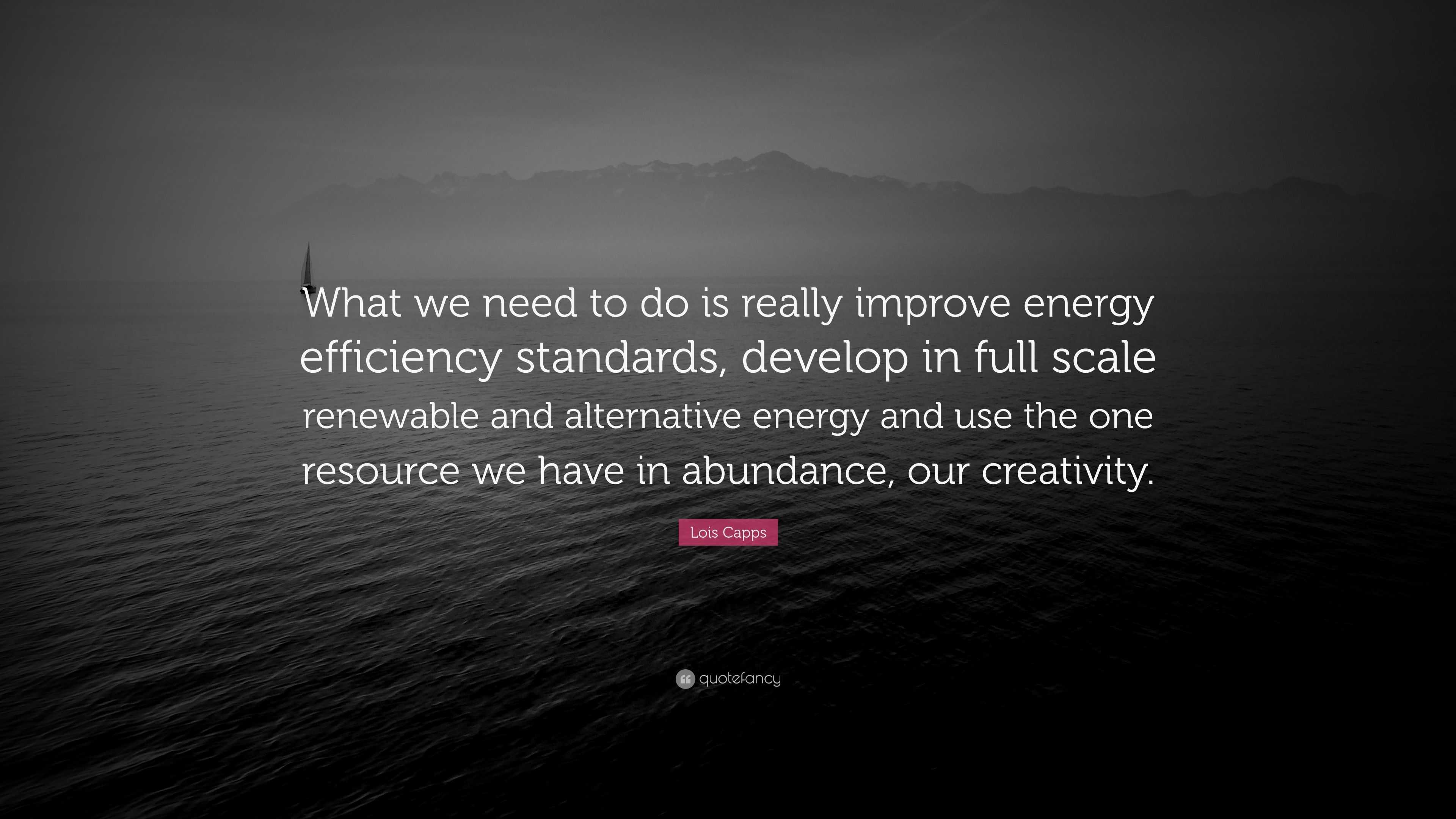 Lois Capps Quote: “what We Need To Do Is Really Improve Energy 