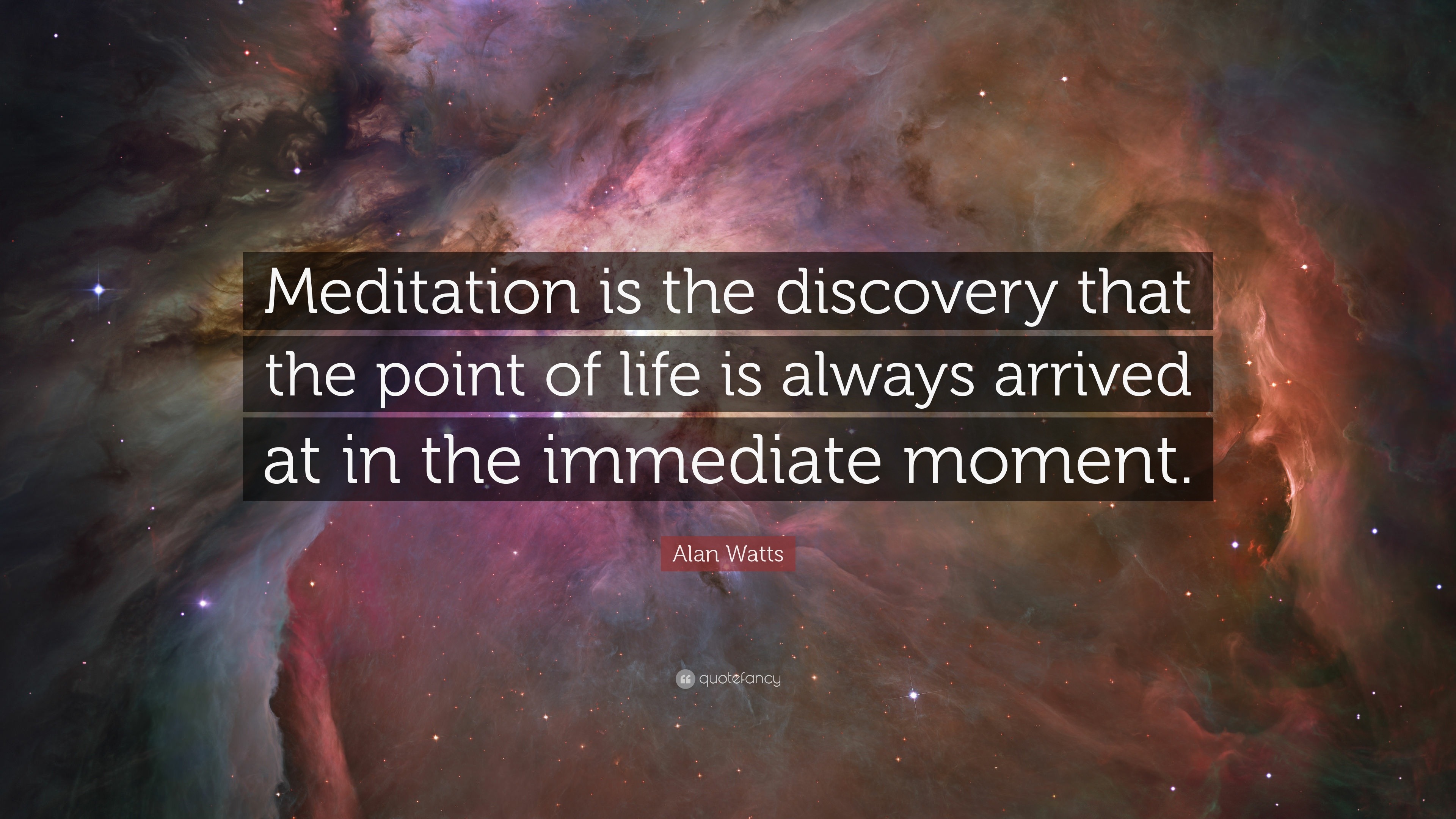 Alan Watts Quote: “Meditation is the discovery that the point of life ...