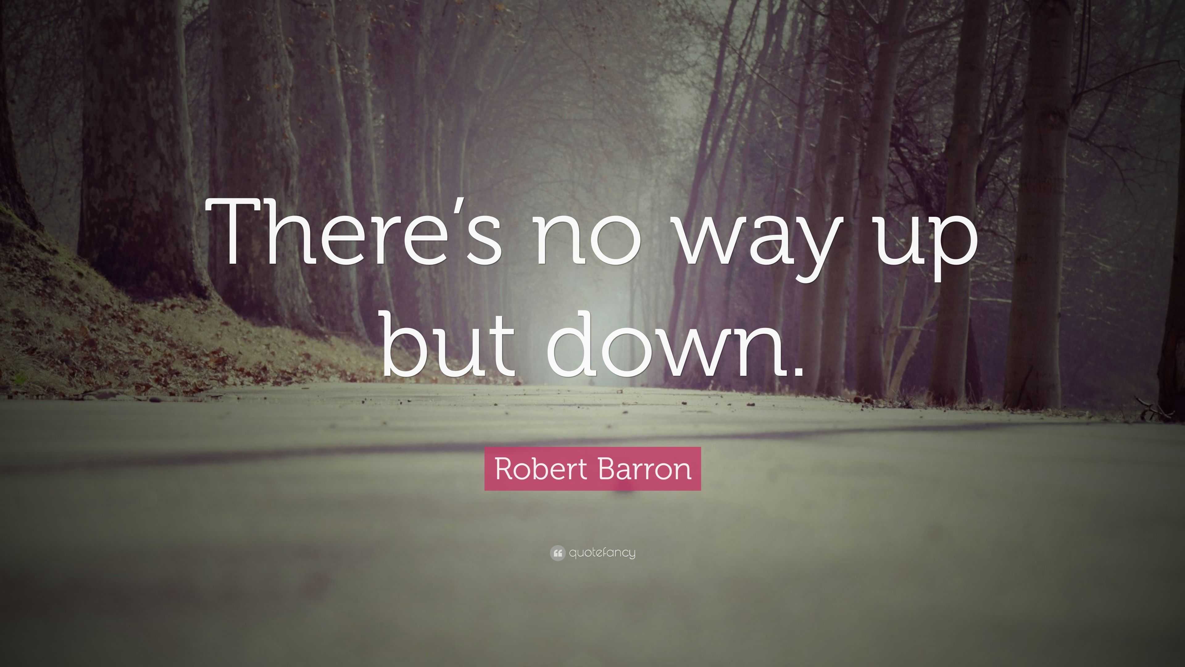 Robert Barron Quote: “There’s no way up but down.”