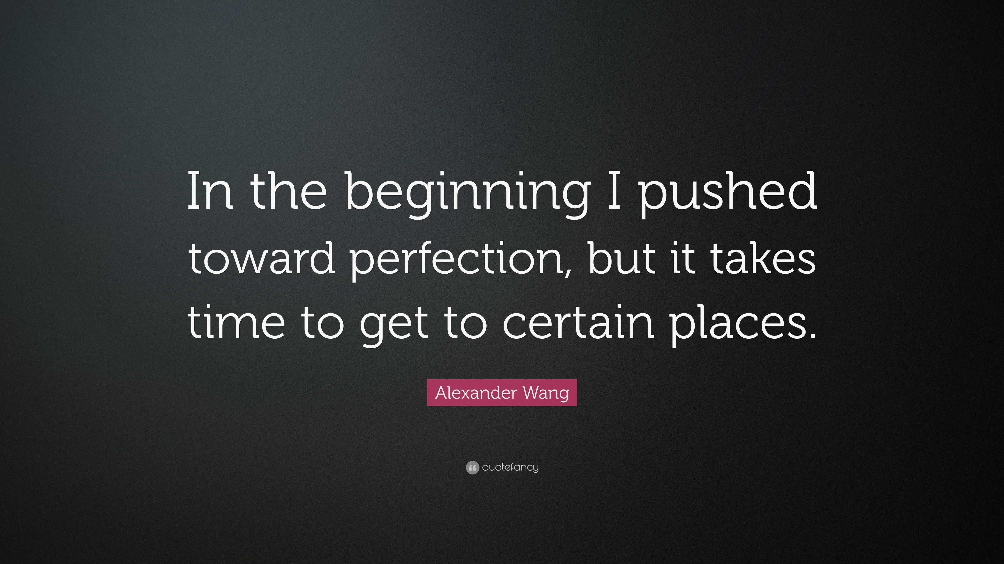 Alexander Wang Quote: “in The Beginning I Pushed Toward Perfection, But 