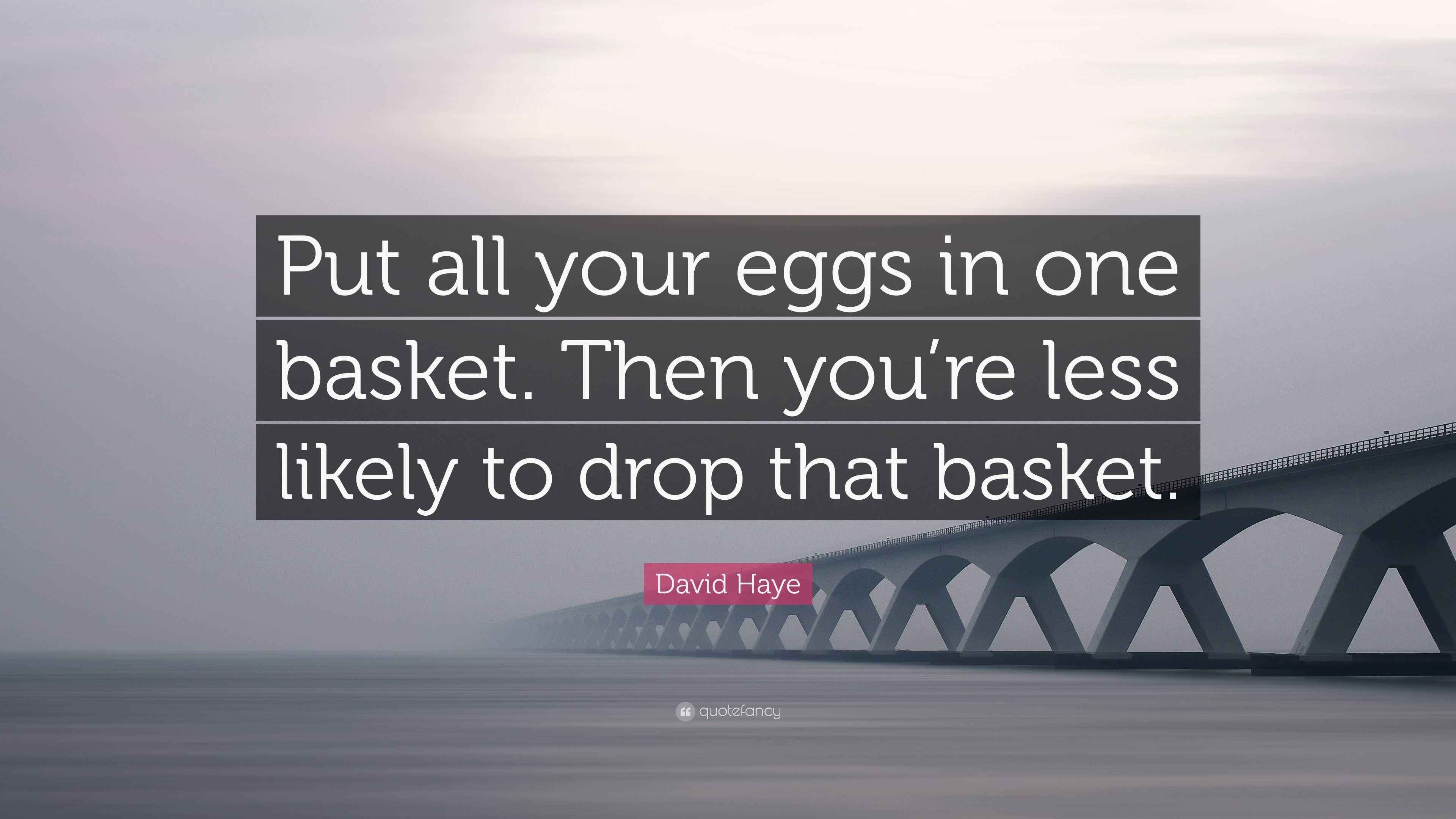 David Haye Quote “Put all your eggs in one basket. Then you’re less