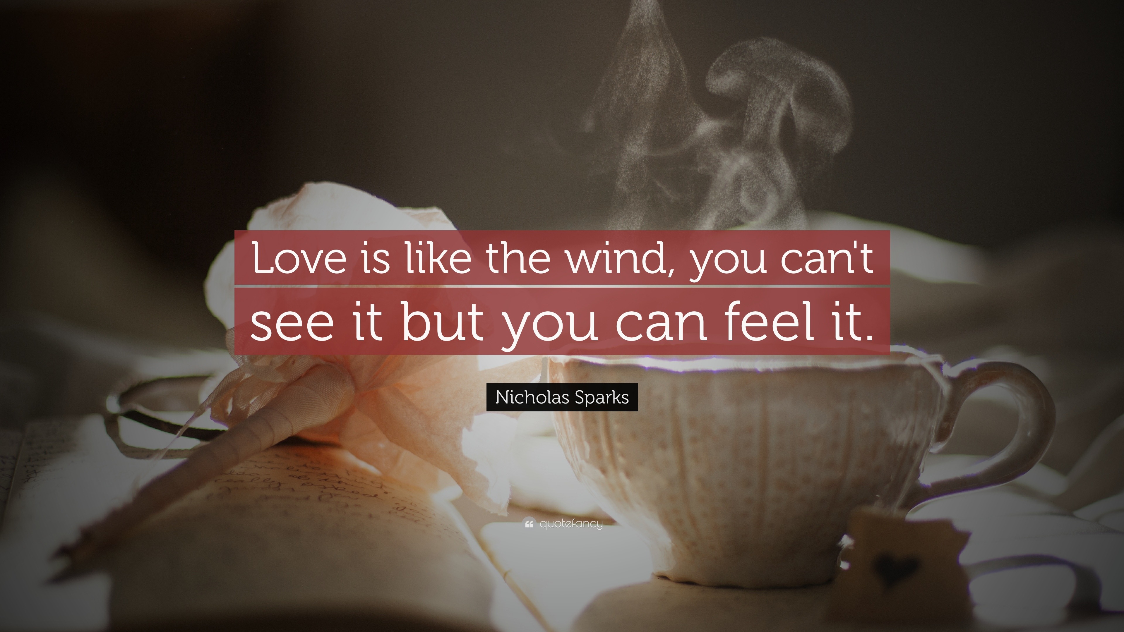 Nicholas Sparks Quote “Love is like the wind you can t see
