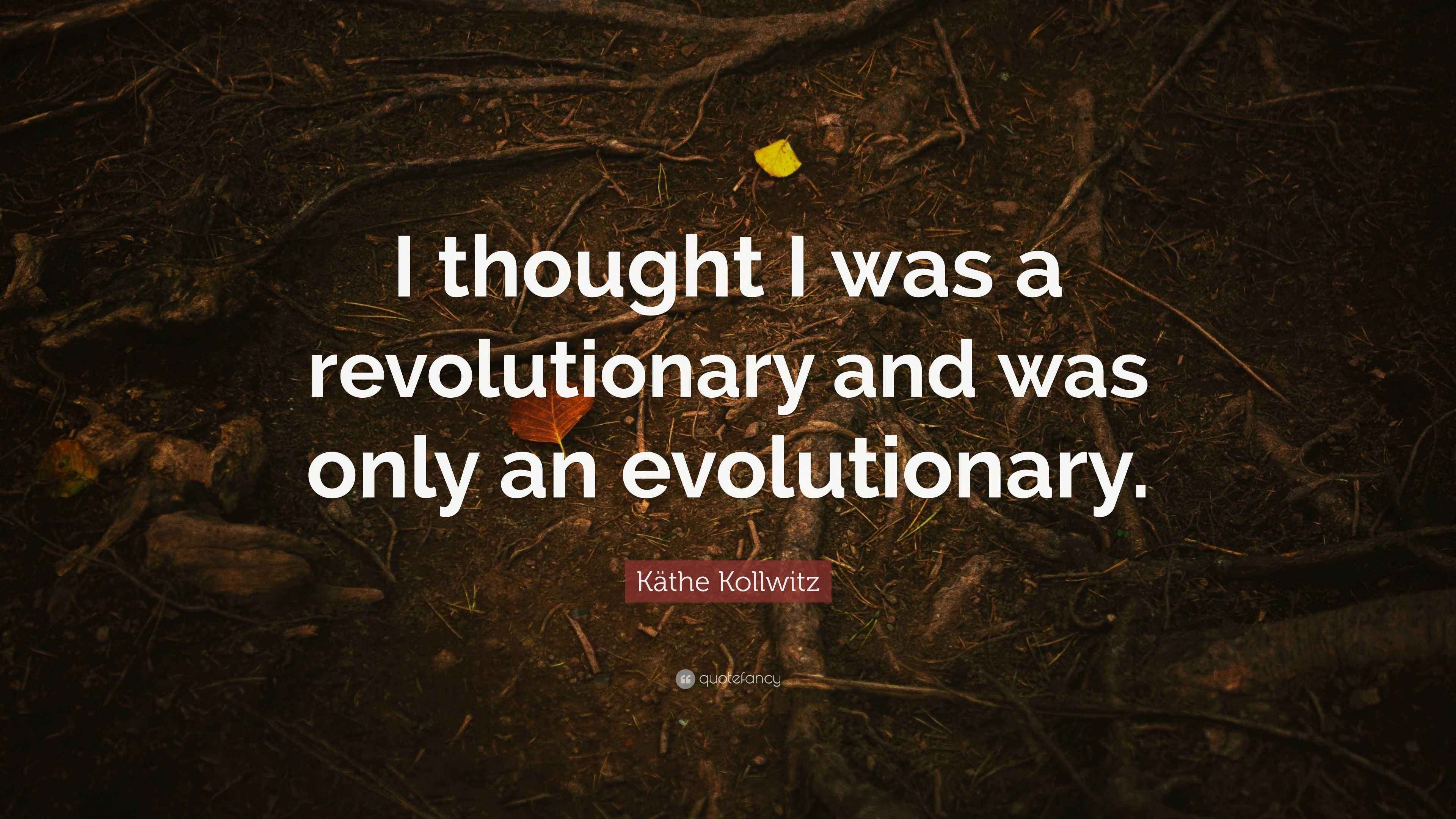 Käthe Kollwitz Quote “I thought I was a revolutionary and