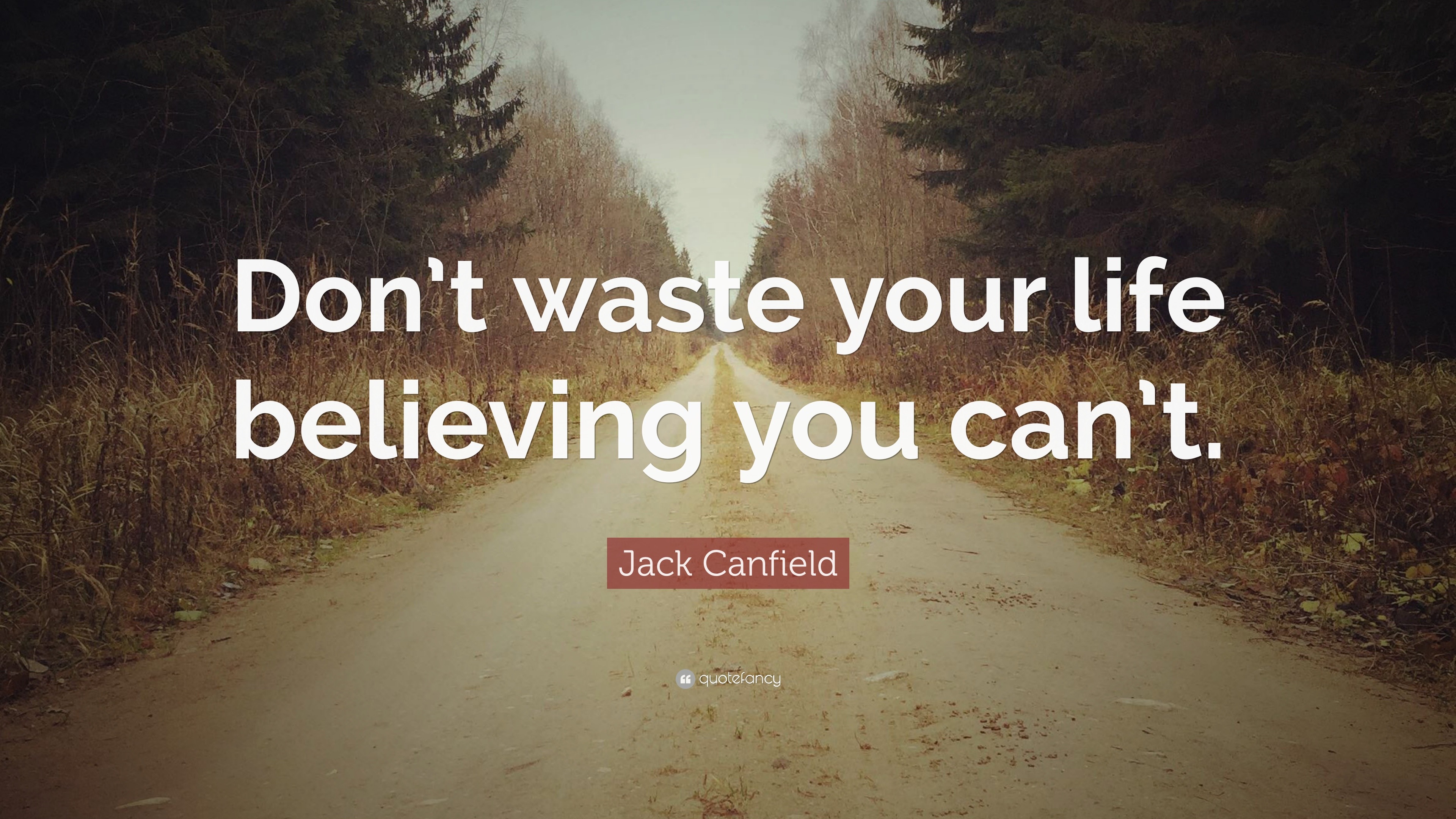 Jack Canfield Quote: “Don’t waste your life believing you can’t.” (12