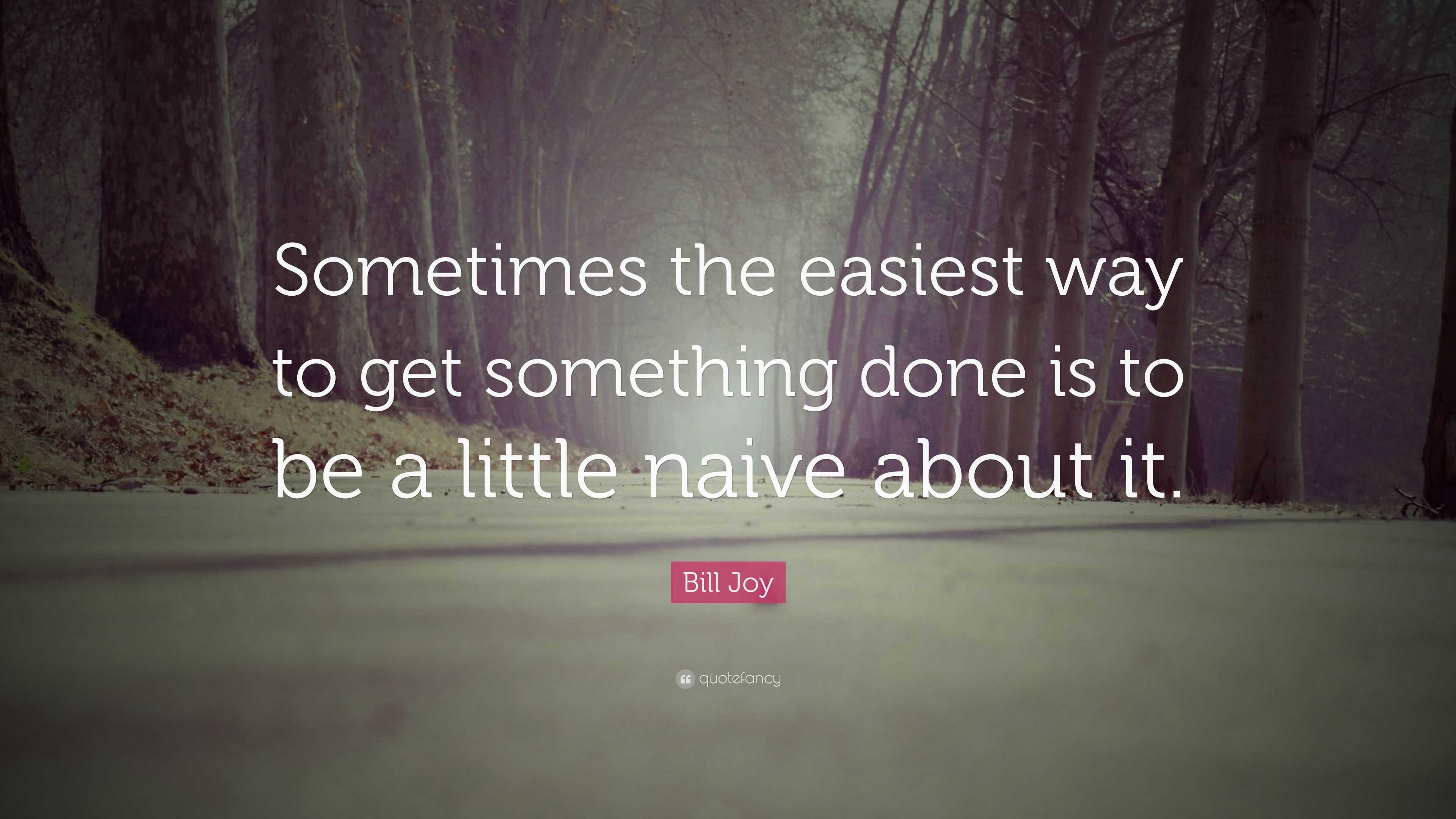 Bill Joy Quote: “Sometimes the easiest way to get something done is to ...