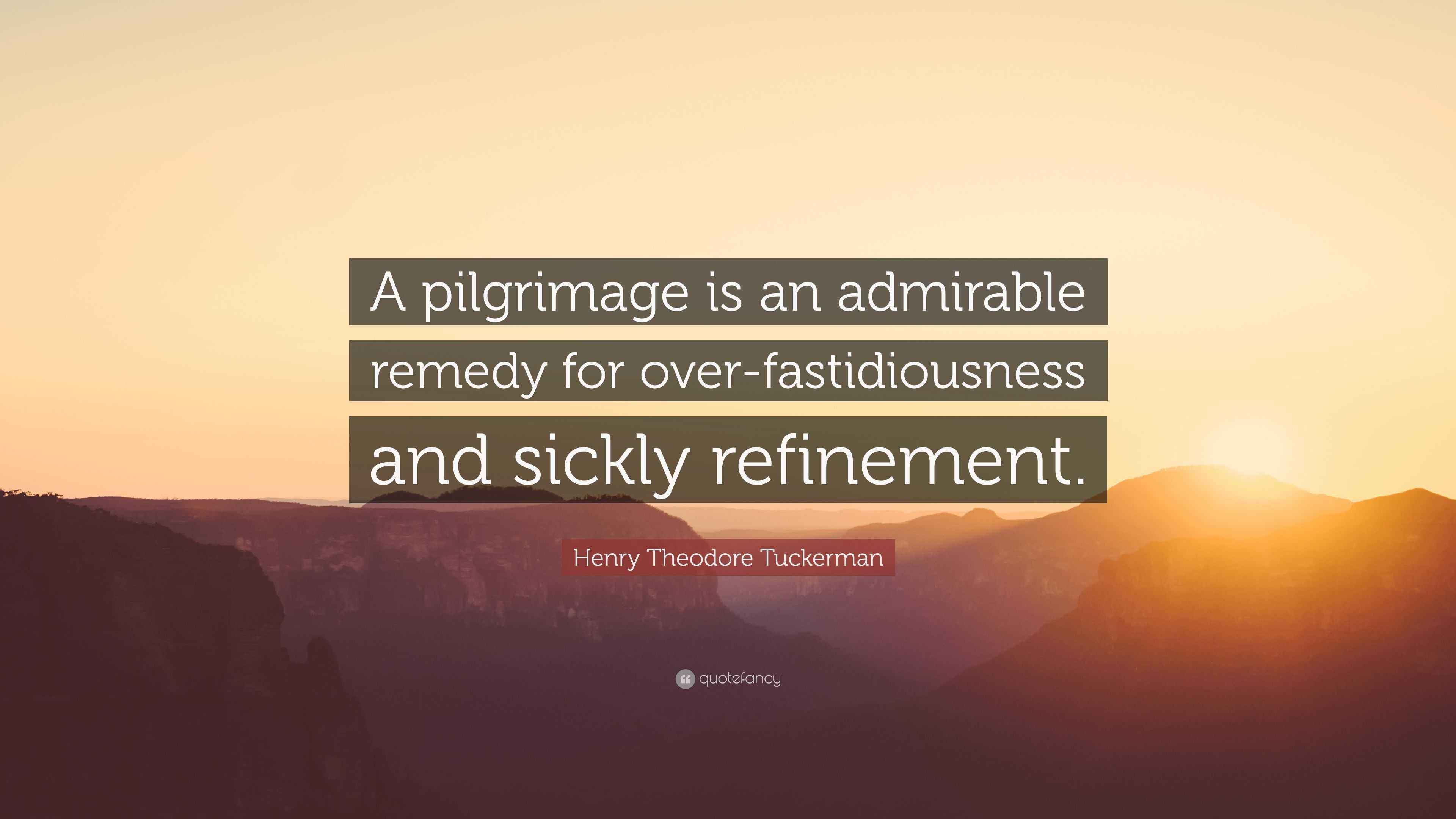 Henry Theodore Tuckerman Quote: “A pilgrimage is an admirable remedy ...