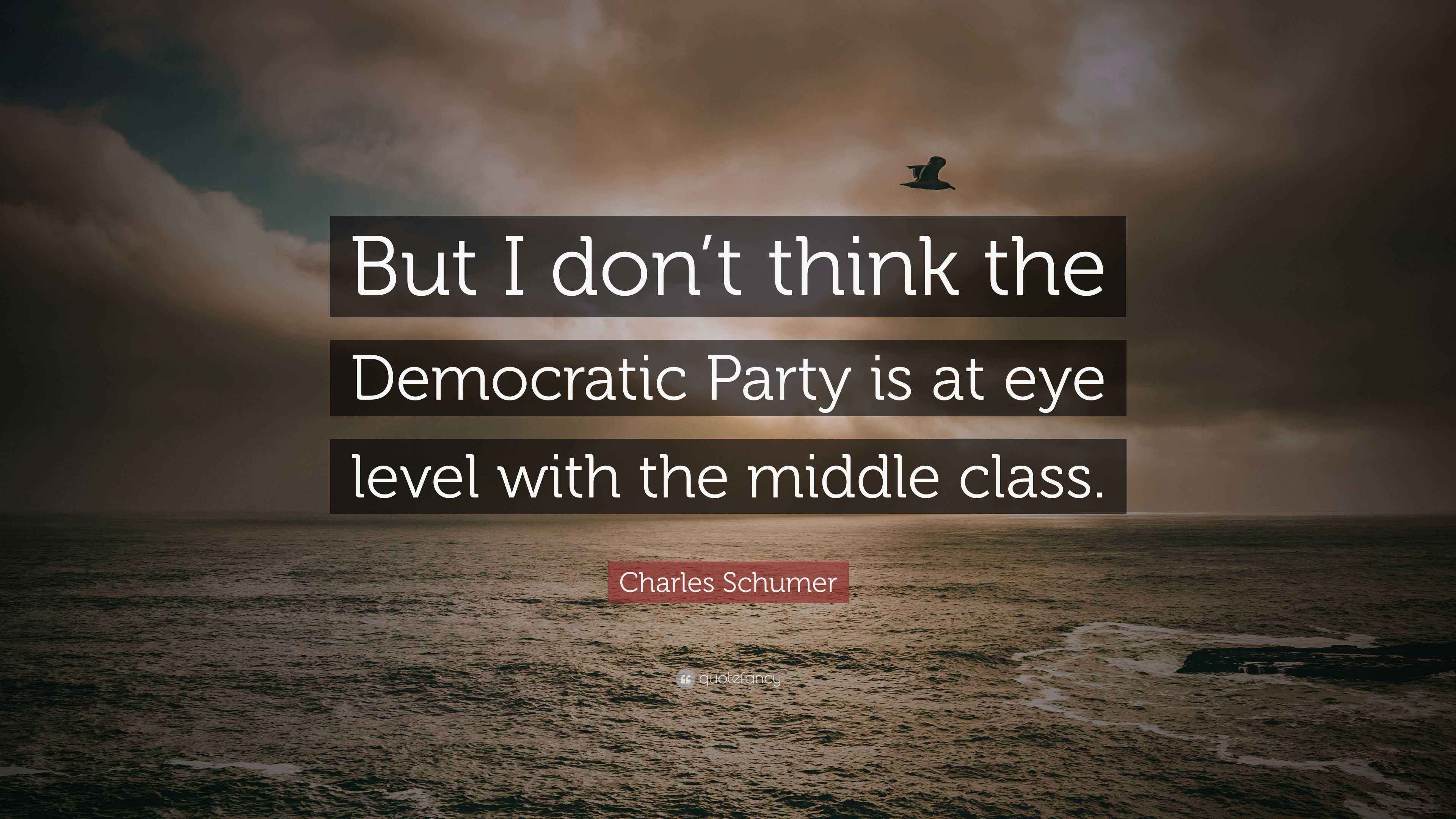 Charles Schumer Quote “But I don’t think the Democratic Party is at eye level with the middle