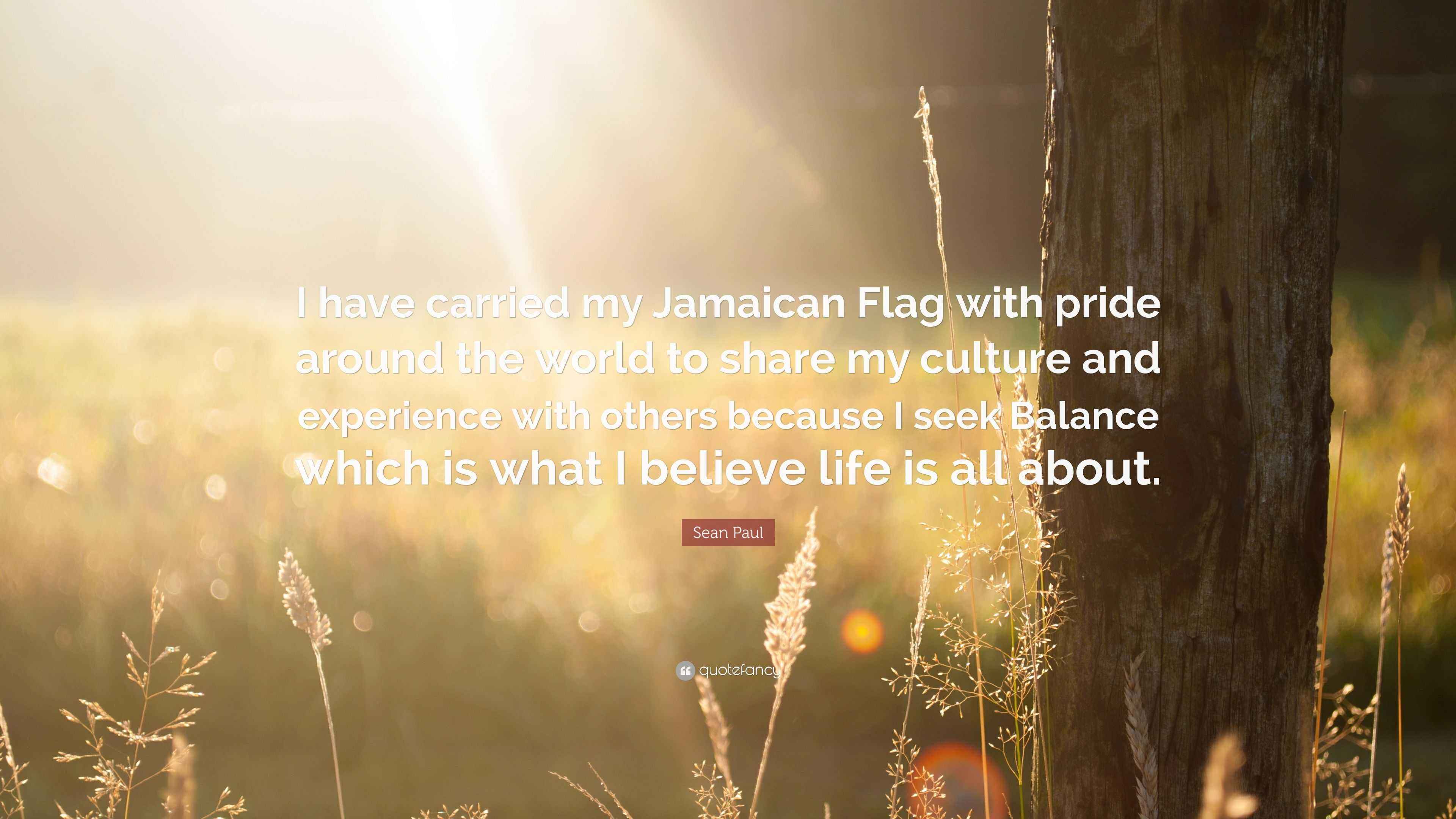 Sean Paul Quote “I have carried my Jamaican Flag with pride around the