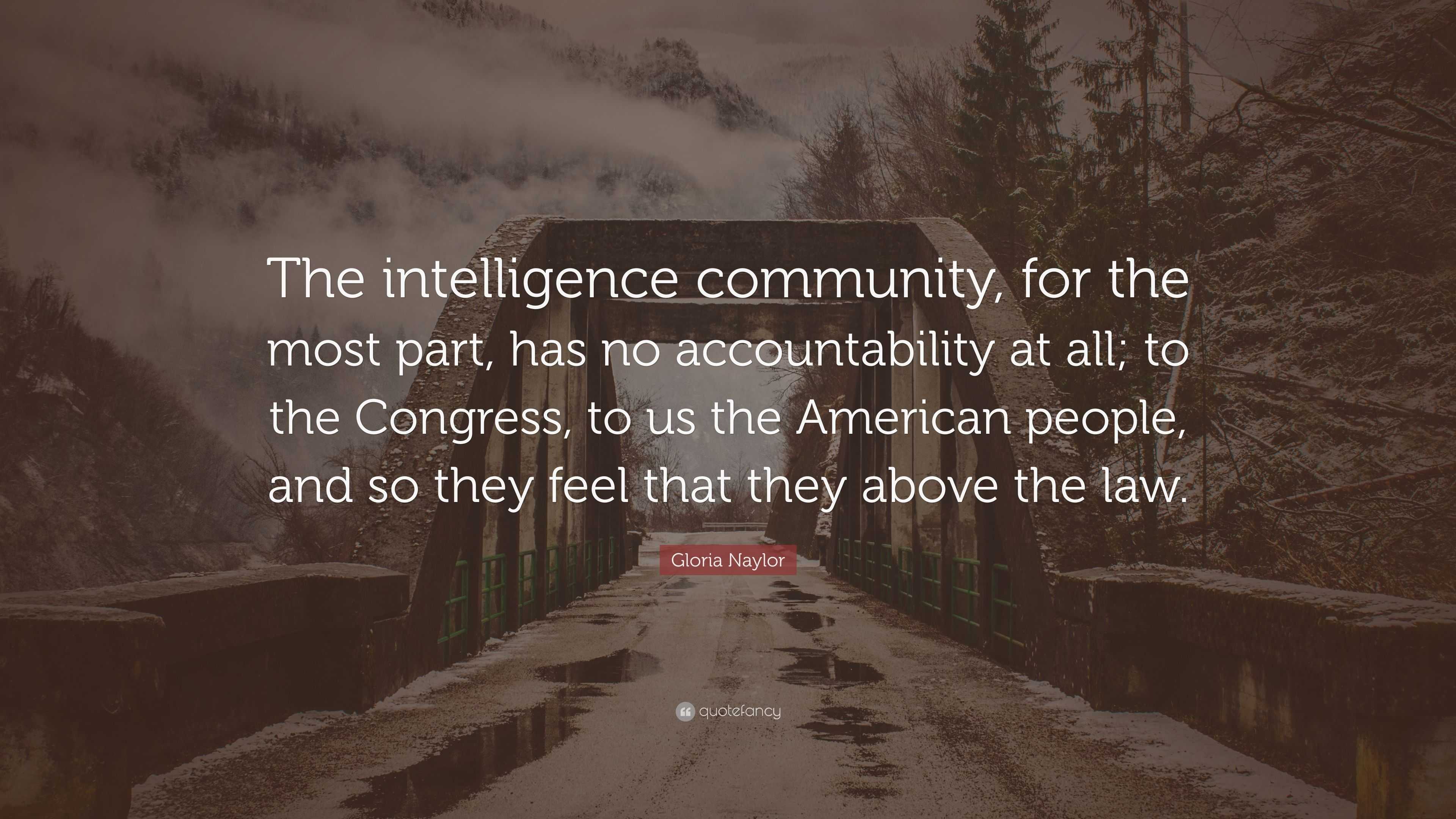 Gloria Naylor Quote: “The intelligence community, for the most part