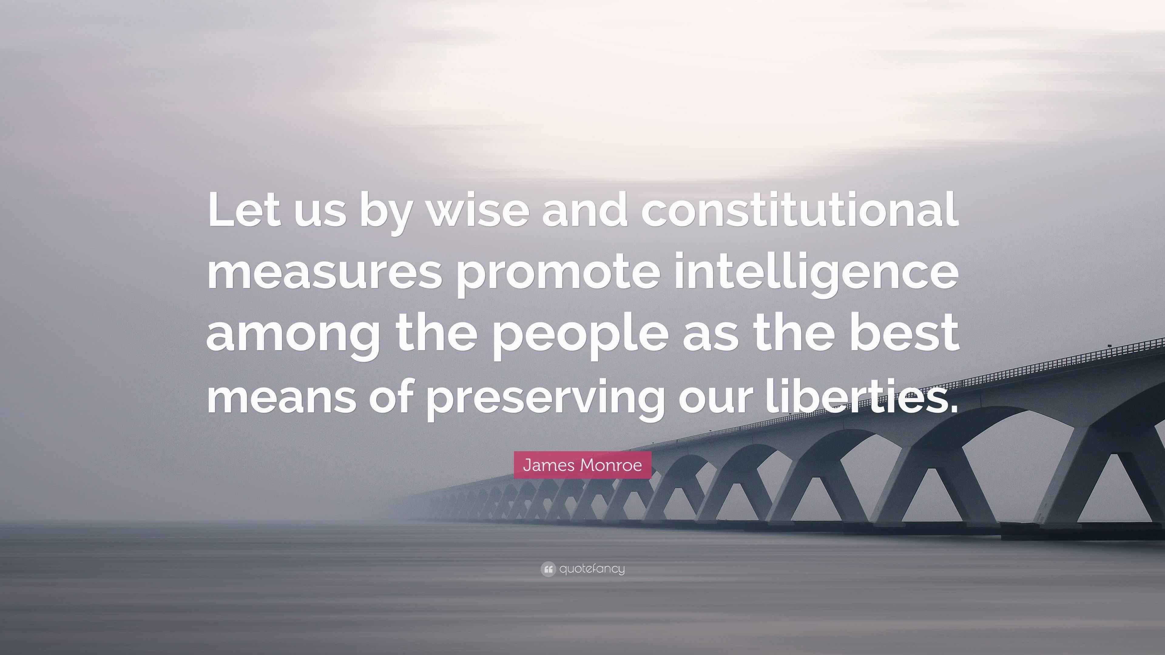 James Monroe Quote: "Let us by wise and constitutional measures promote ...