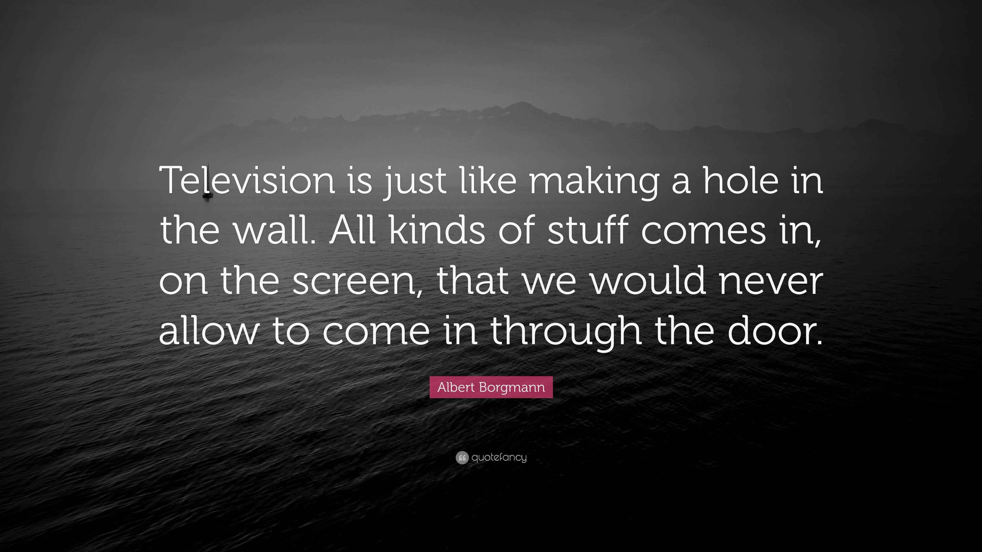 Albert Quote “Television is just like making a hole in the