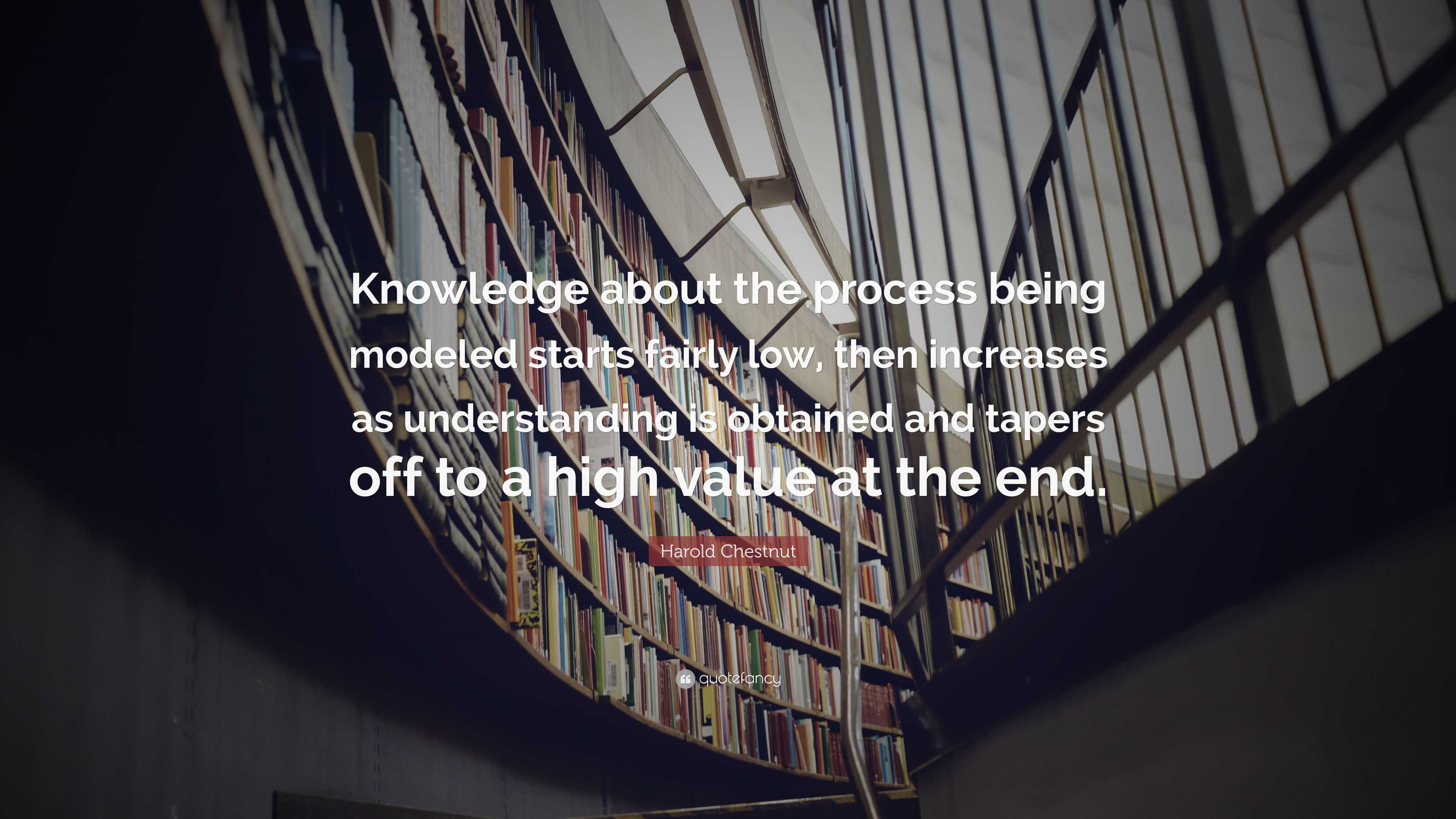 Harold Chestnut Quote: “Knowledge about the process being modeled ...