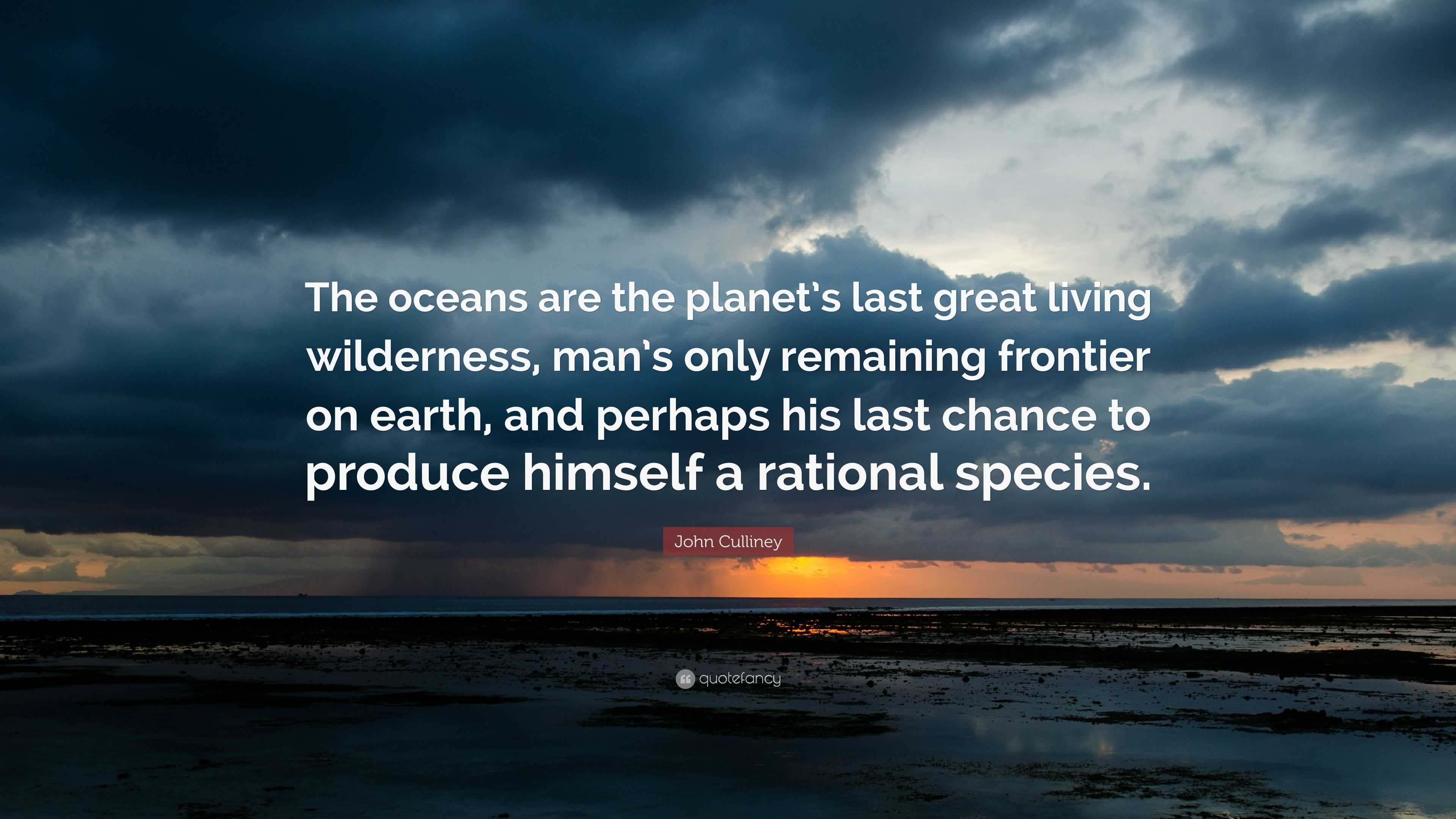 John Culliney Quote: “The oceans are the planet’s last great living ...