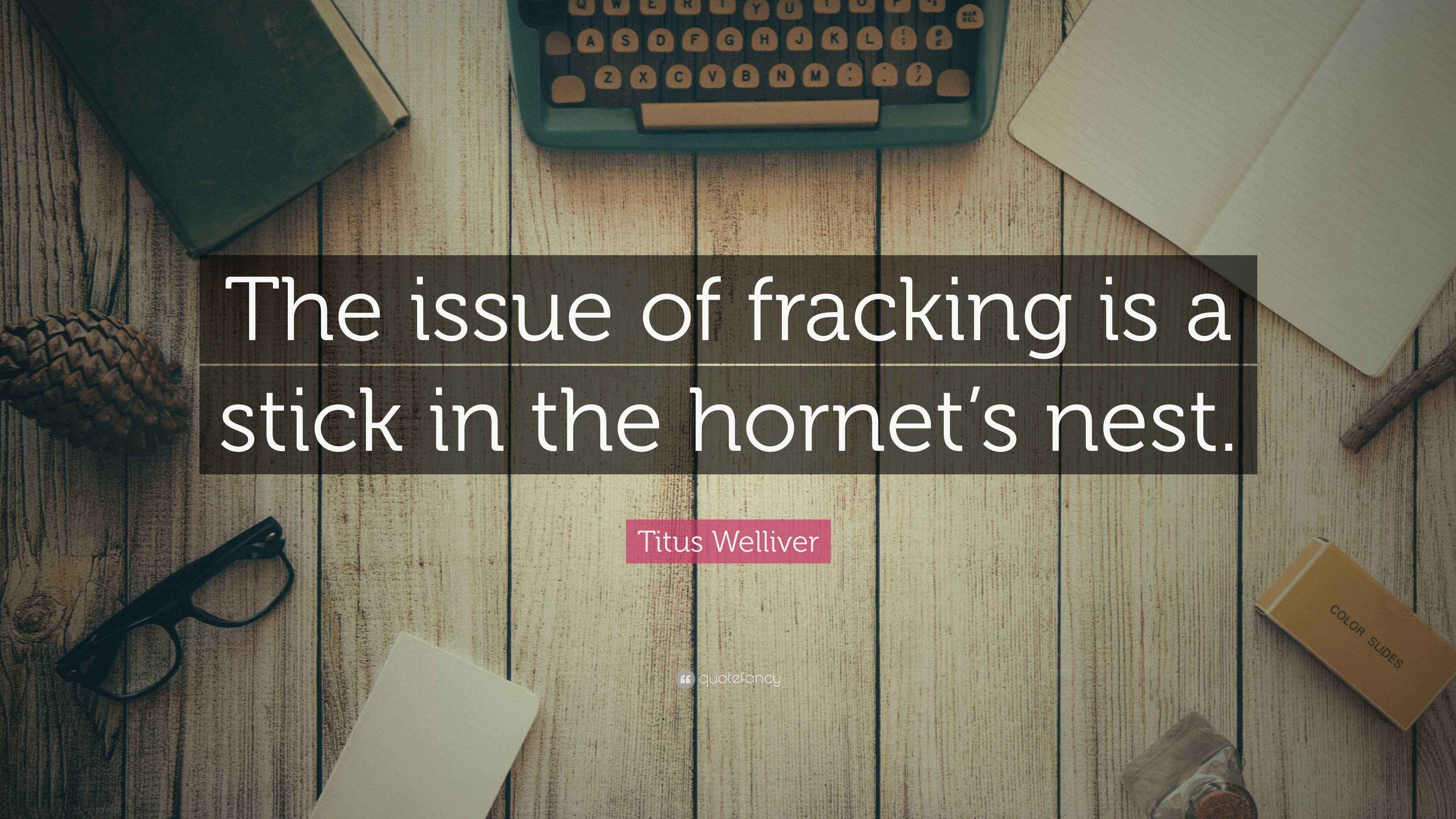 Titus Welliver Quote: “The issue of fracking is a stick in the hornet’s ...
