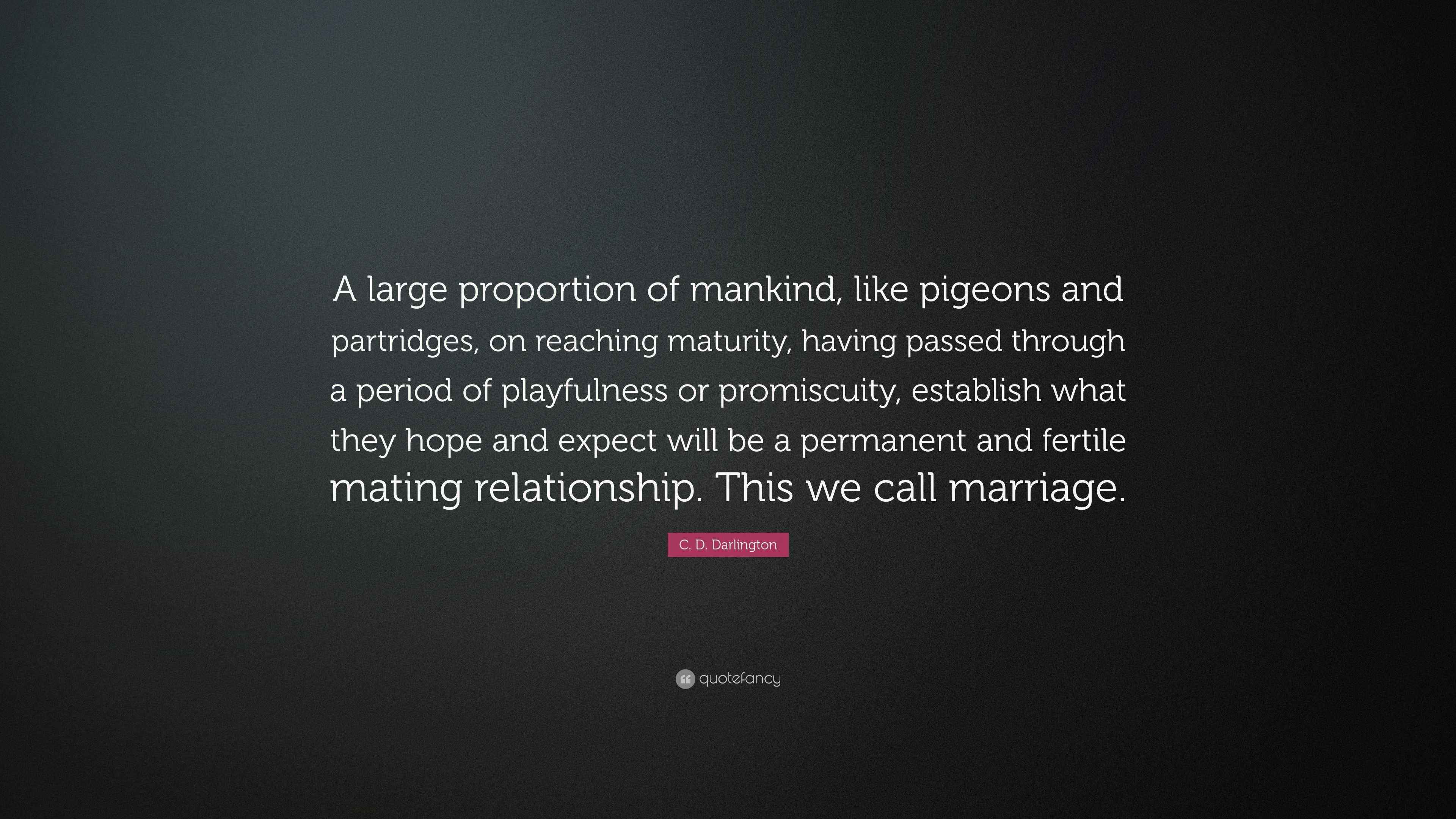 C. D. Darlington Quote “A large proportion of mankind, like pigeons