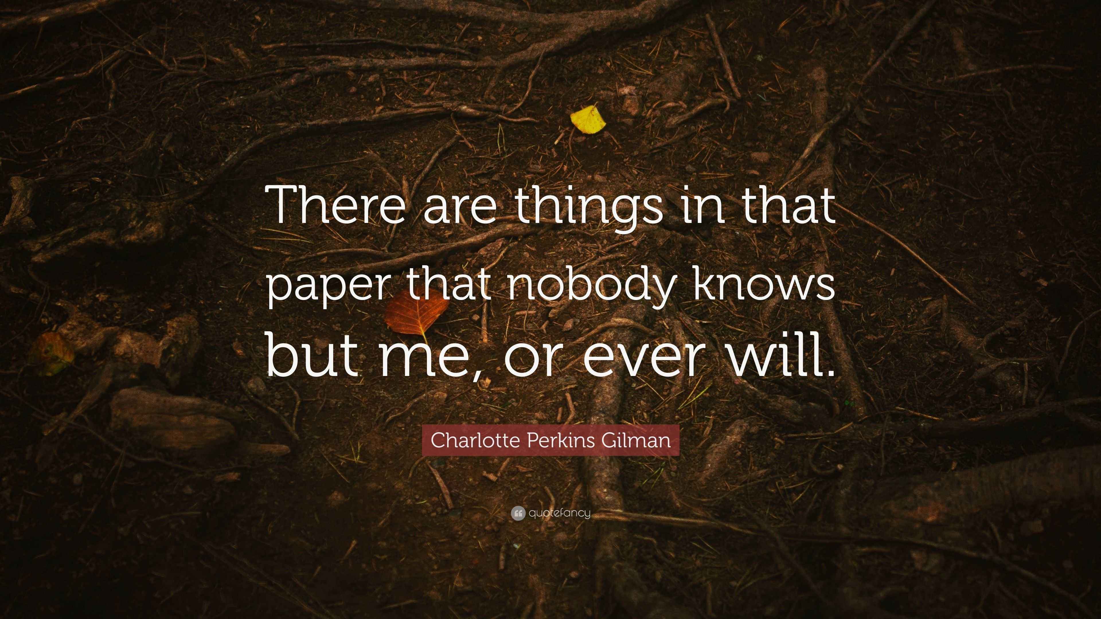 Charlotte Perkins Gilman Quote “There are things in that paper that
