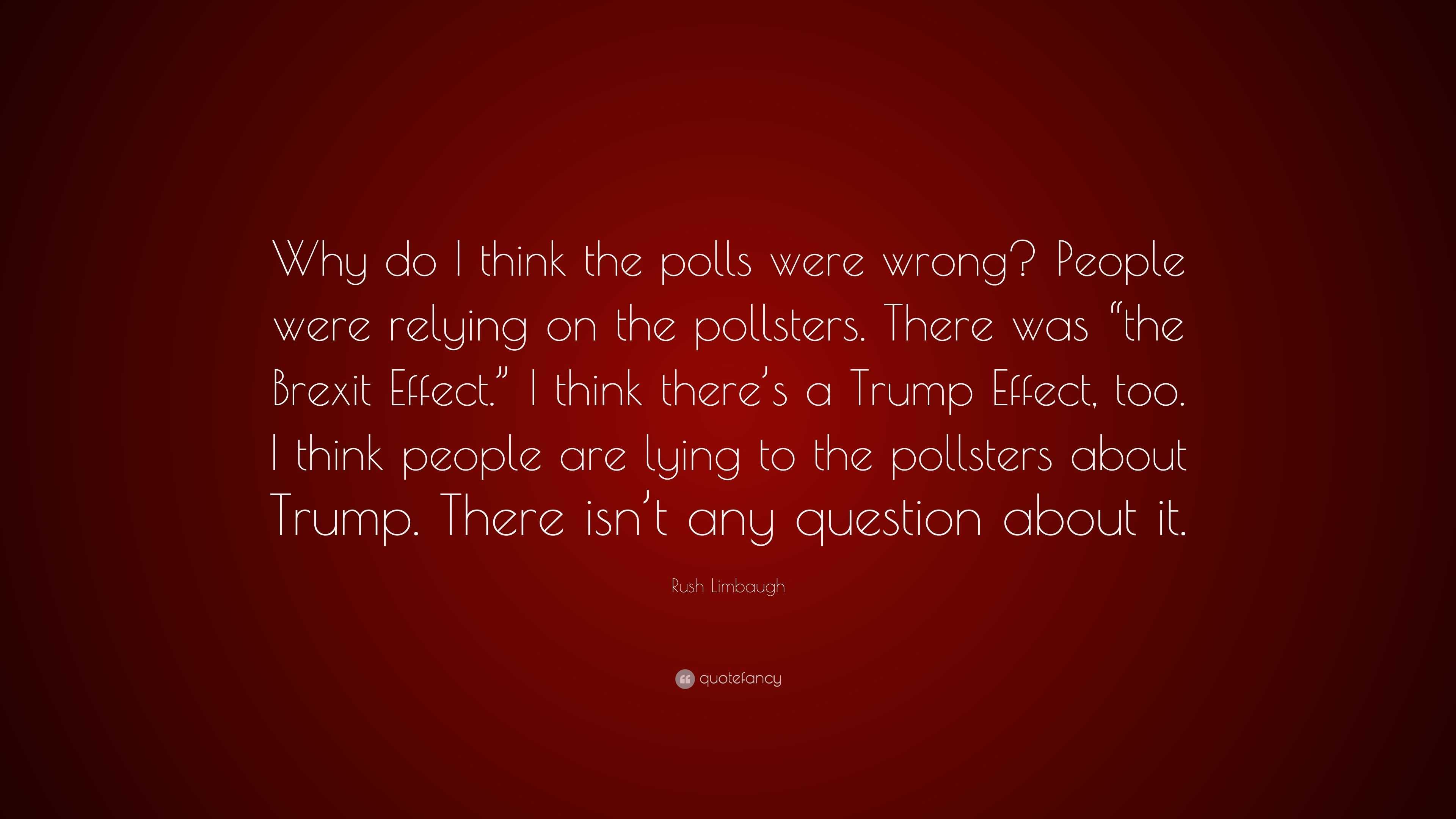 Rush Limbaugh Quote: “Why Do I Think The Polls Were Wrong? People Were ...