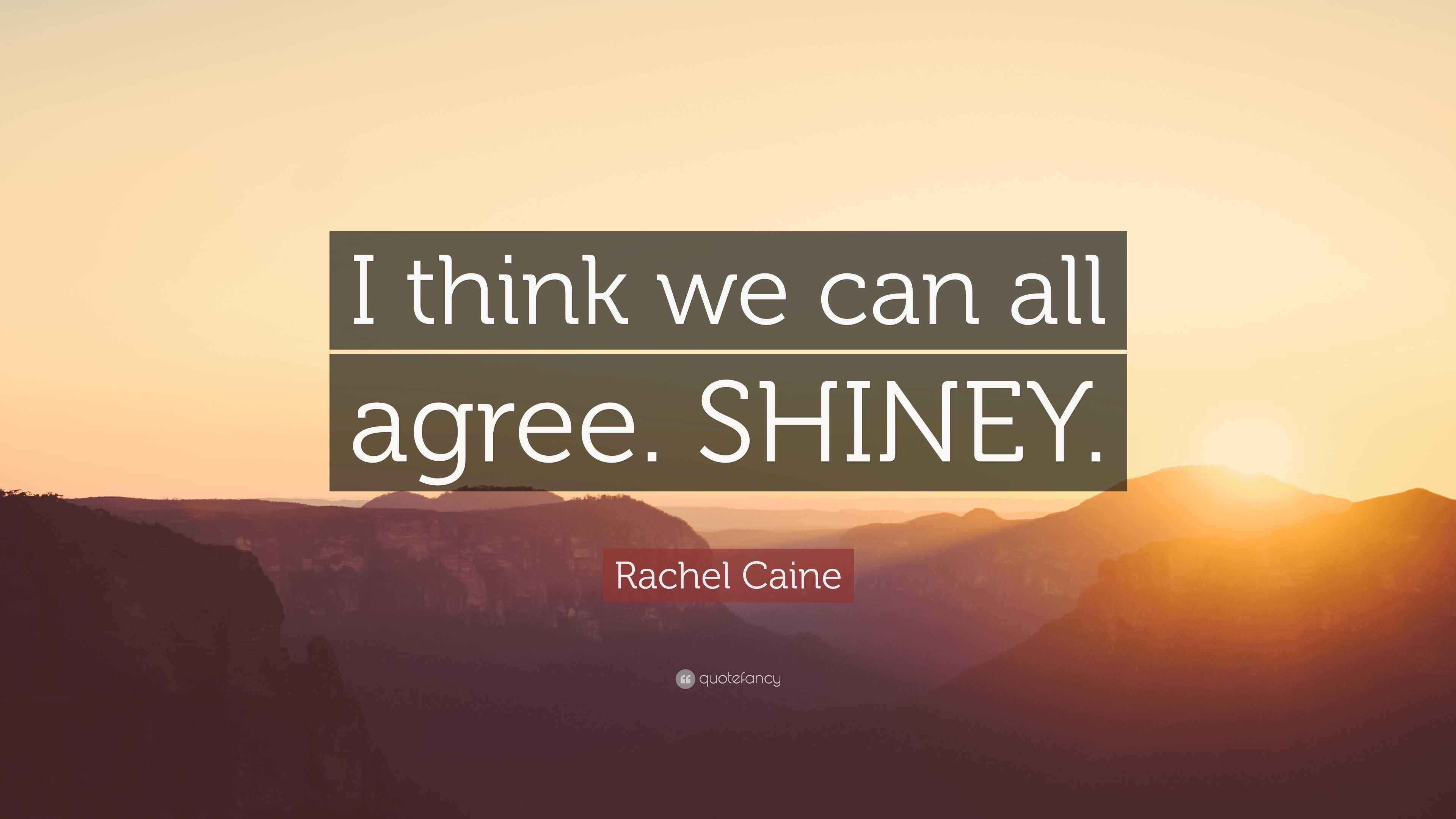 Rachel Caine Quote I Think We Can All Agree Shiney