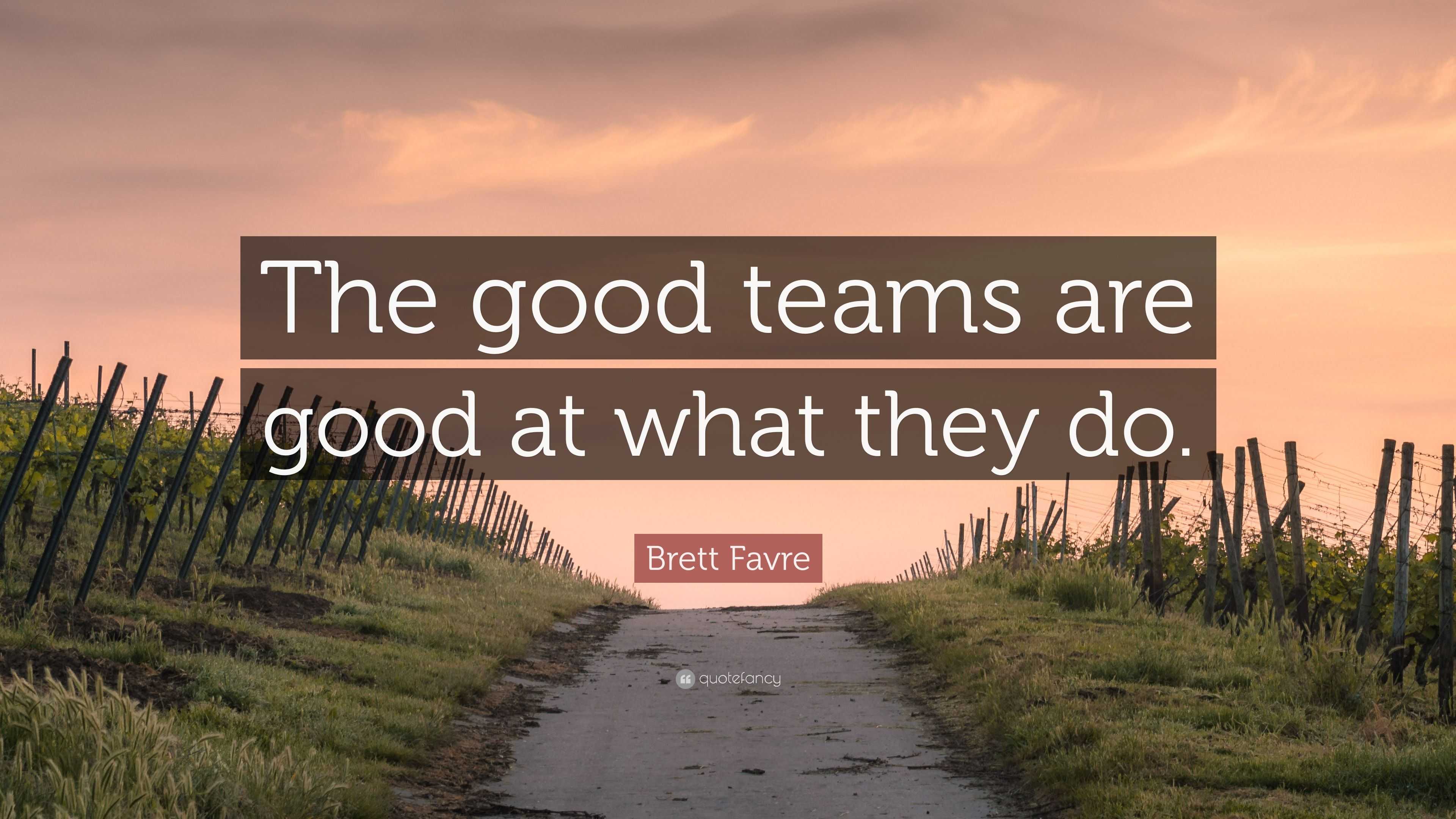 Brett Favre Quote: “The good teams are good at what they do.”