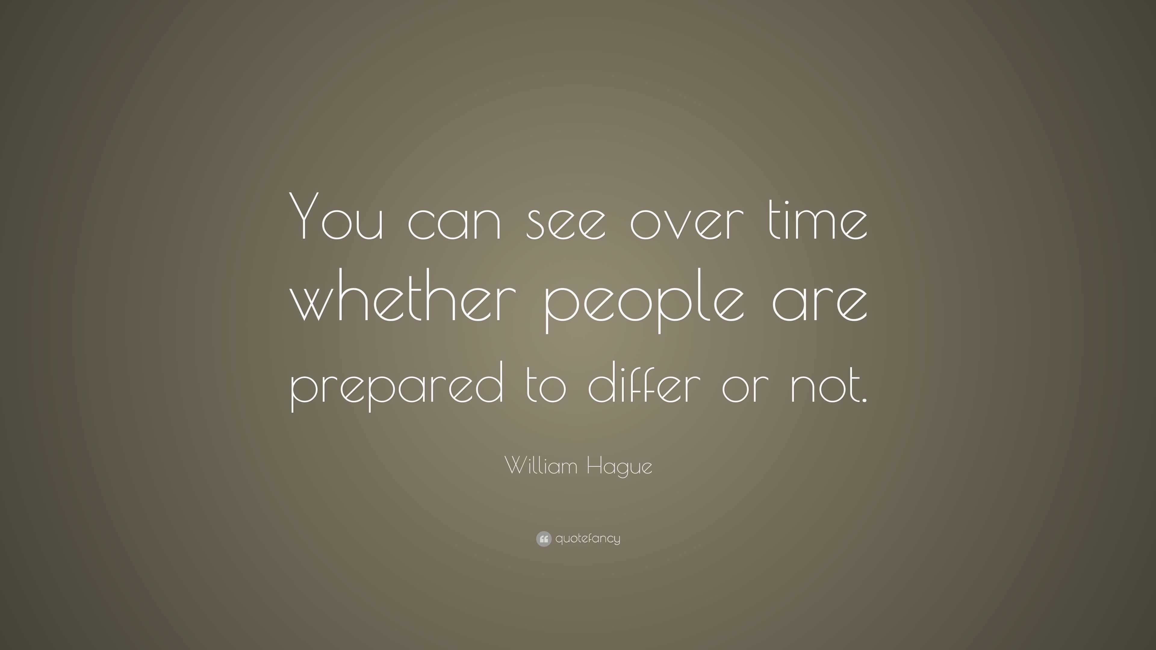 William Hague Quote: “You can see over time whether people are prepared ...