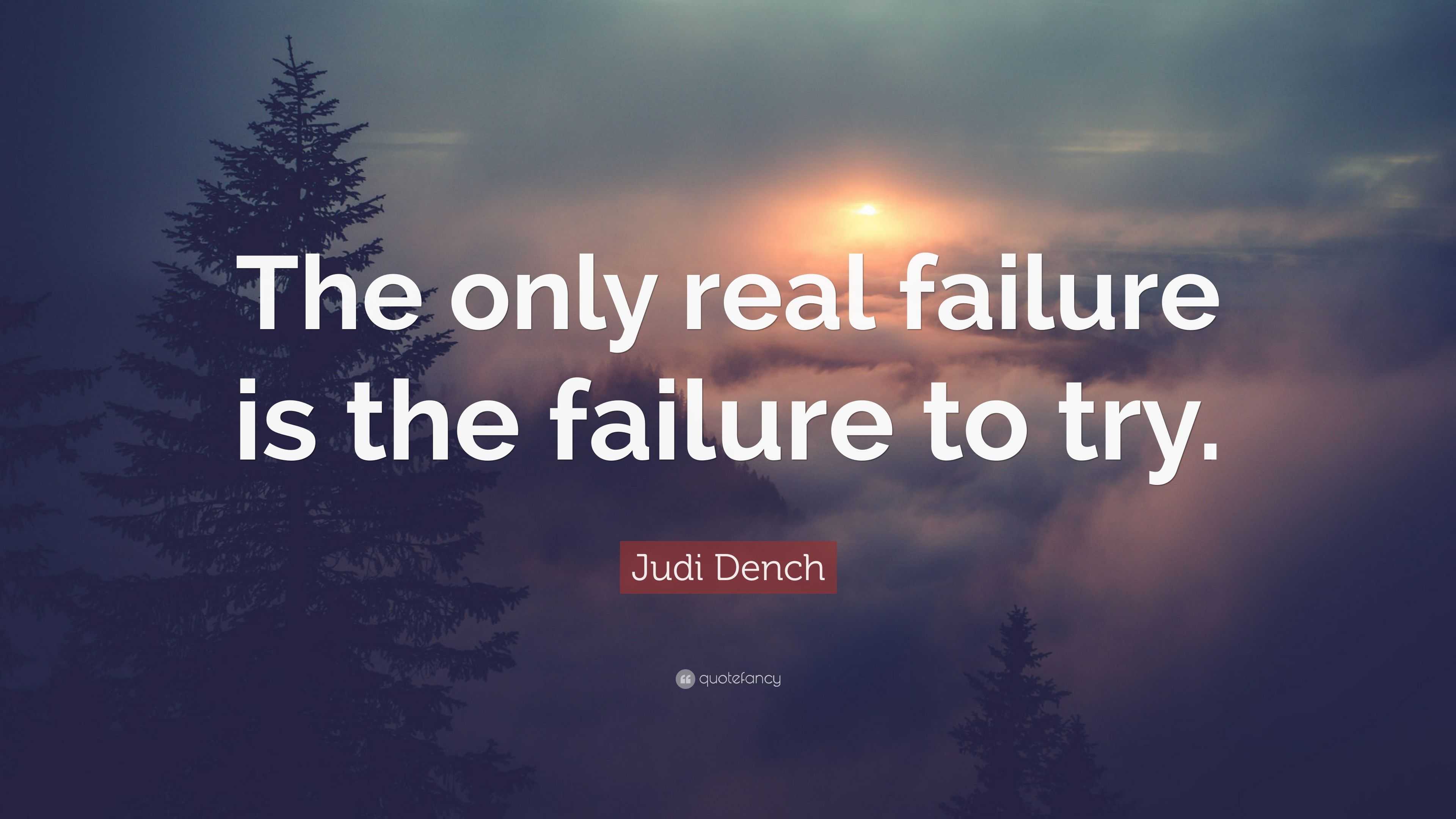 Judi Dench Quote: “The only real failure is the failure to try.”