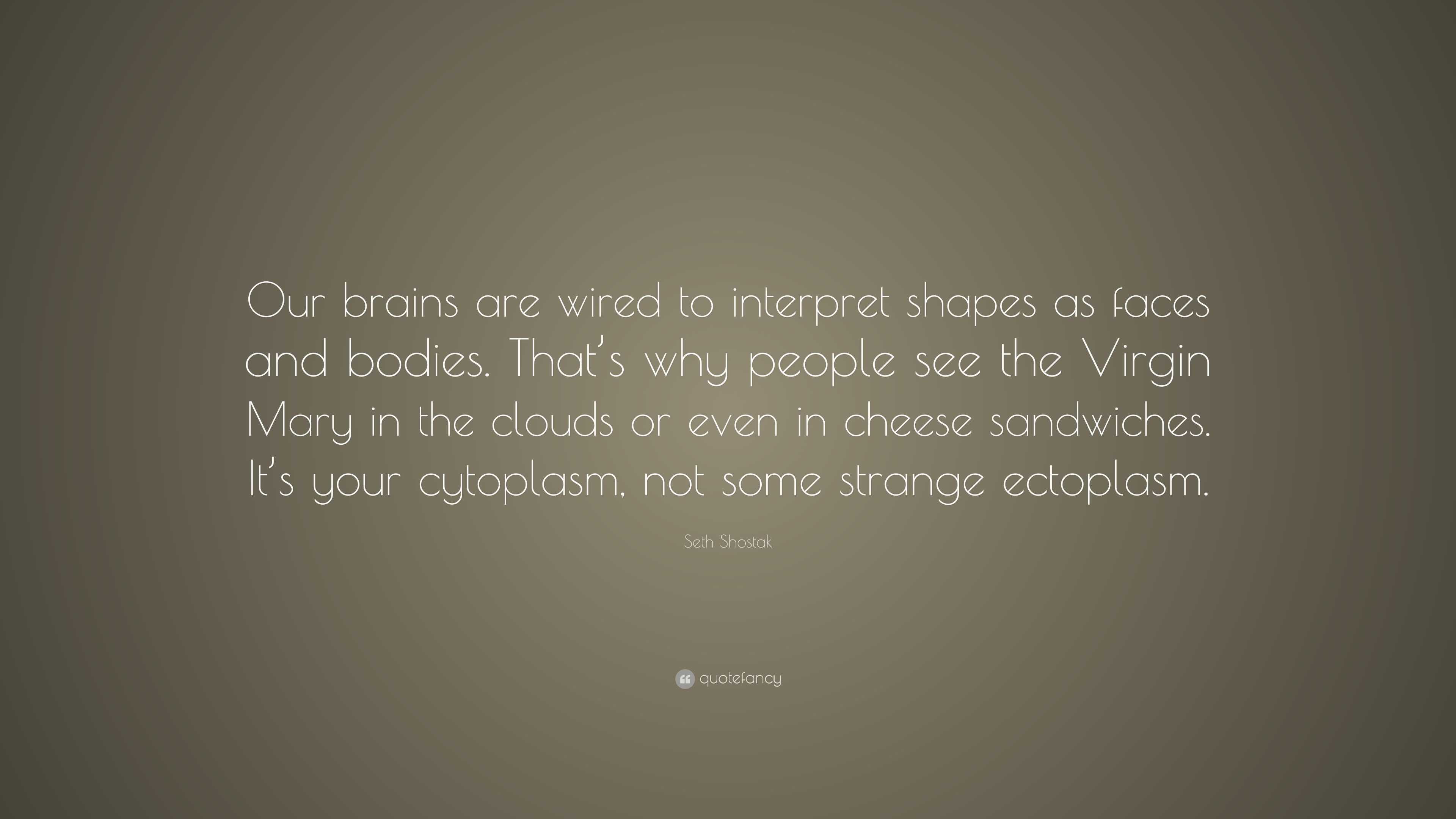 Seth Shostak Quote: “Our brains are wired to interpret shapes as faces ...