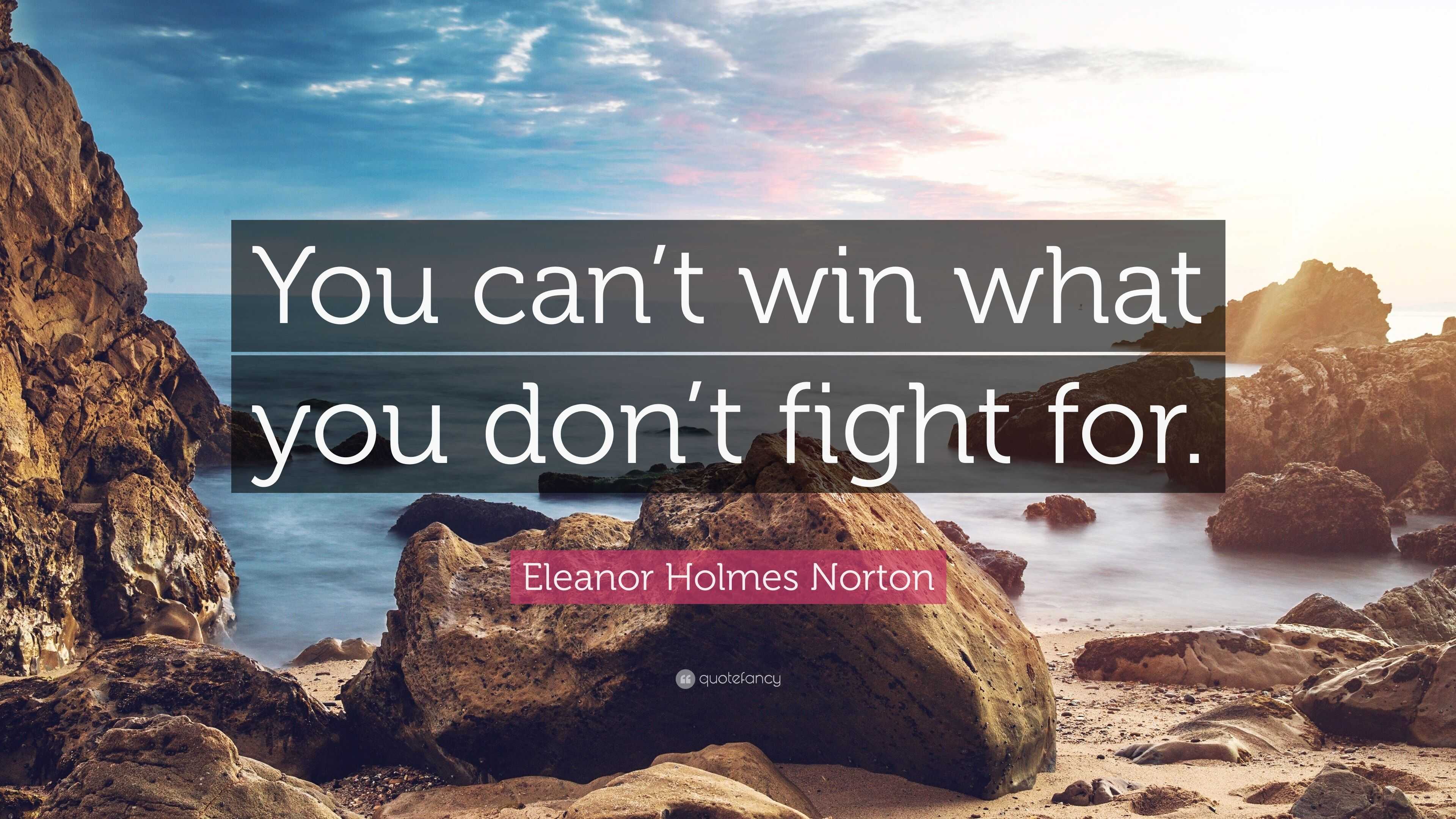 Eleanor Holmes Norton Quote: “You can’t win what you don’t fight for.”