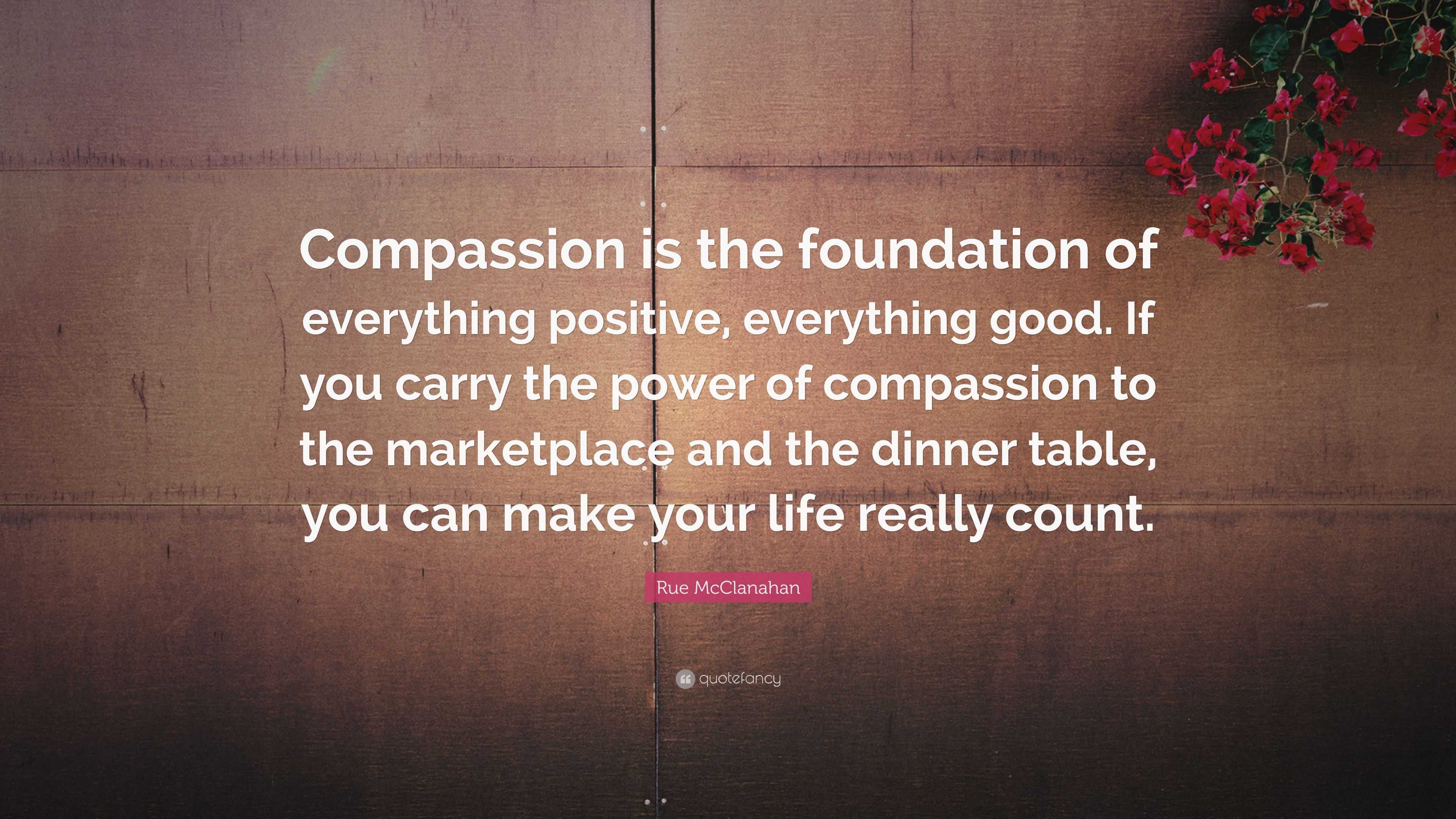 Rue McClanahan Quote: “Compassion is the foundation of everything ...