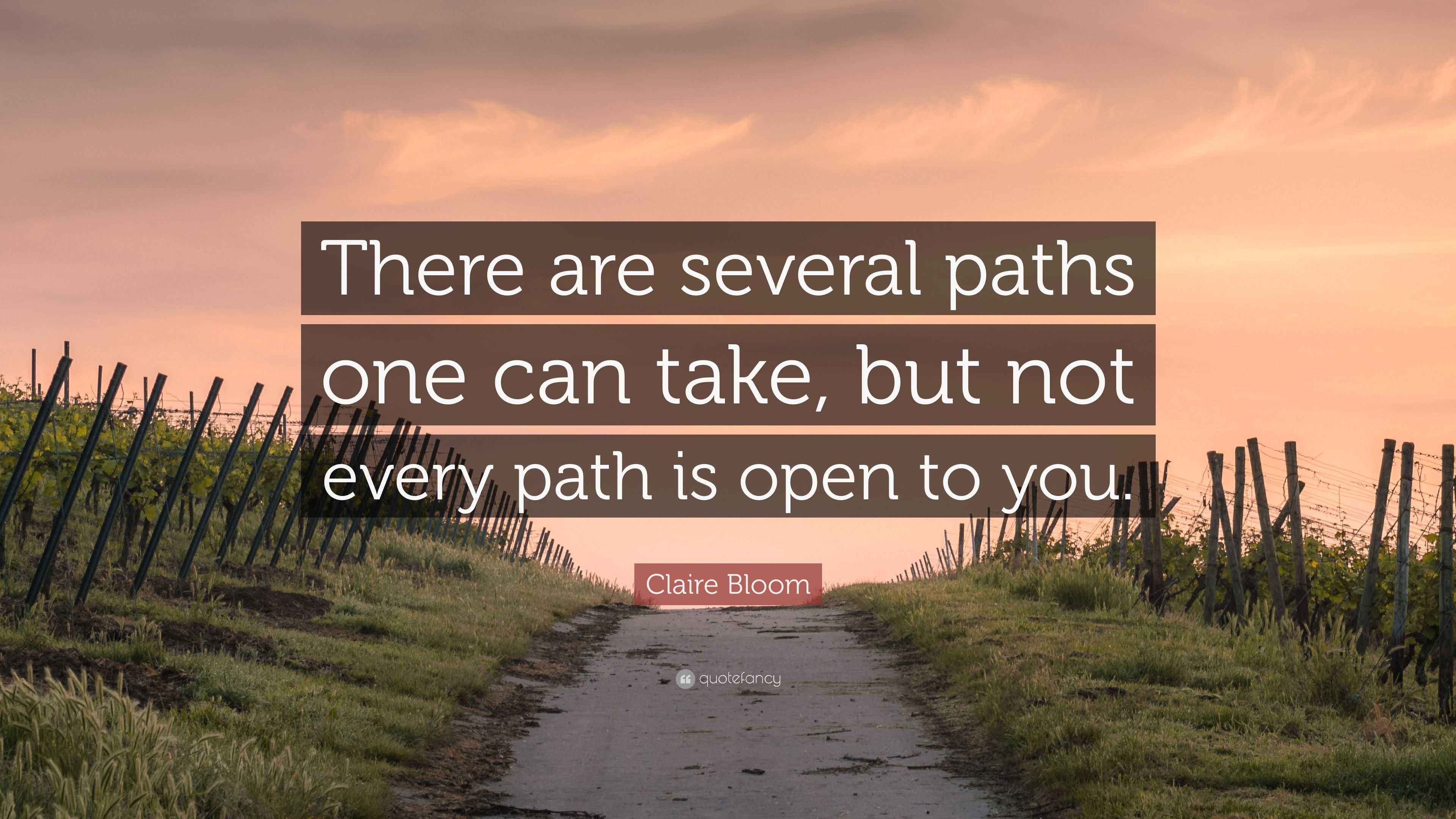Claire Bloom Quote: “There are several paths one can take, but not ...